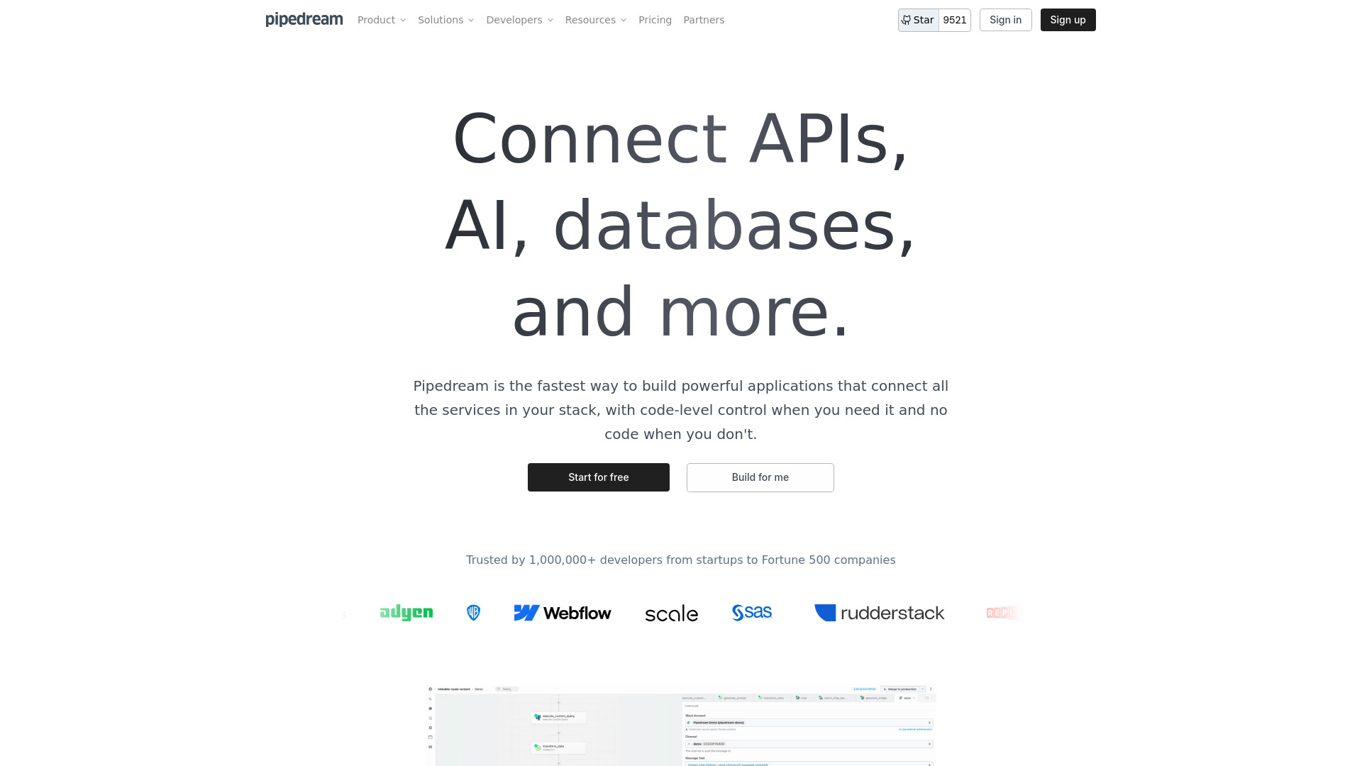 Pipedream网页截图,Pipedream网页快照