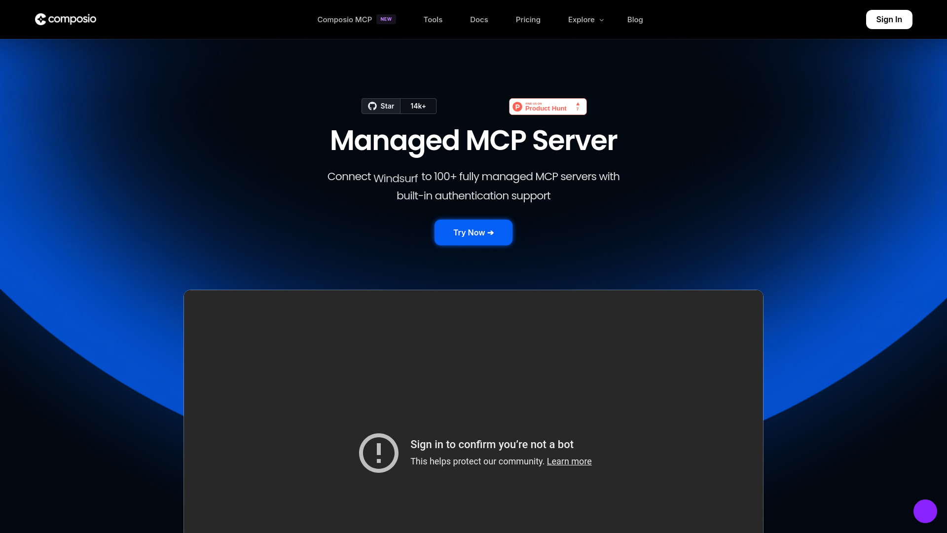 Composio MCP网页截图,Composio MCP网页快照