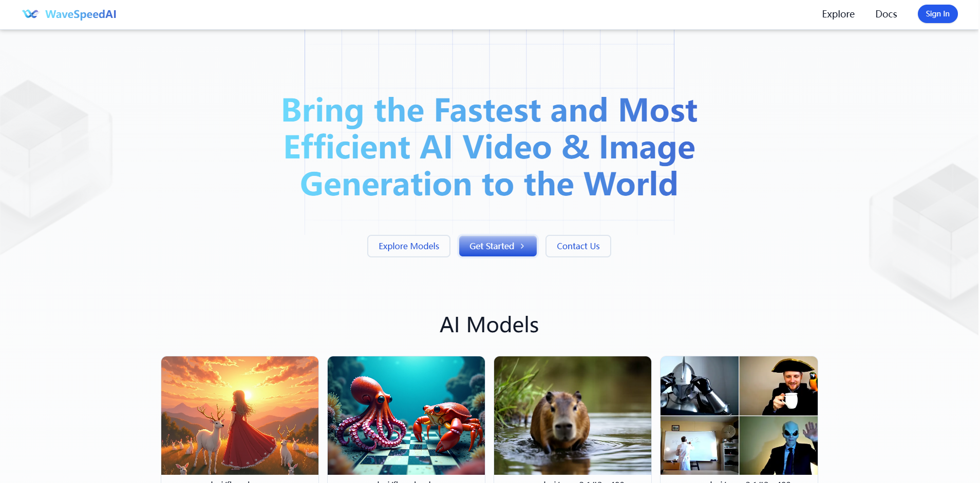 WaveSpeedAI网页截图,WaveSpeedAI网页快照