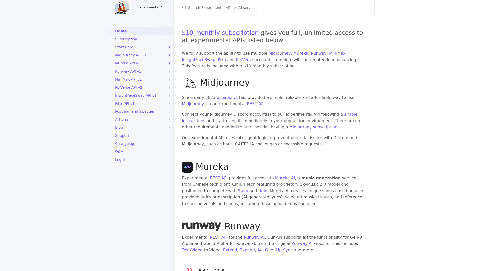 Third-party API for popular AI services网页截图,Third-party API for popular AI services网页快照