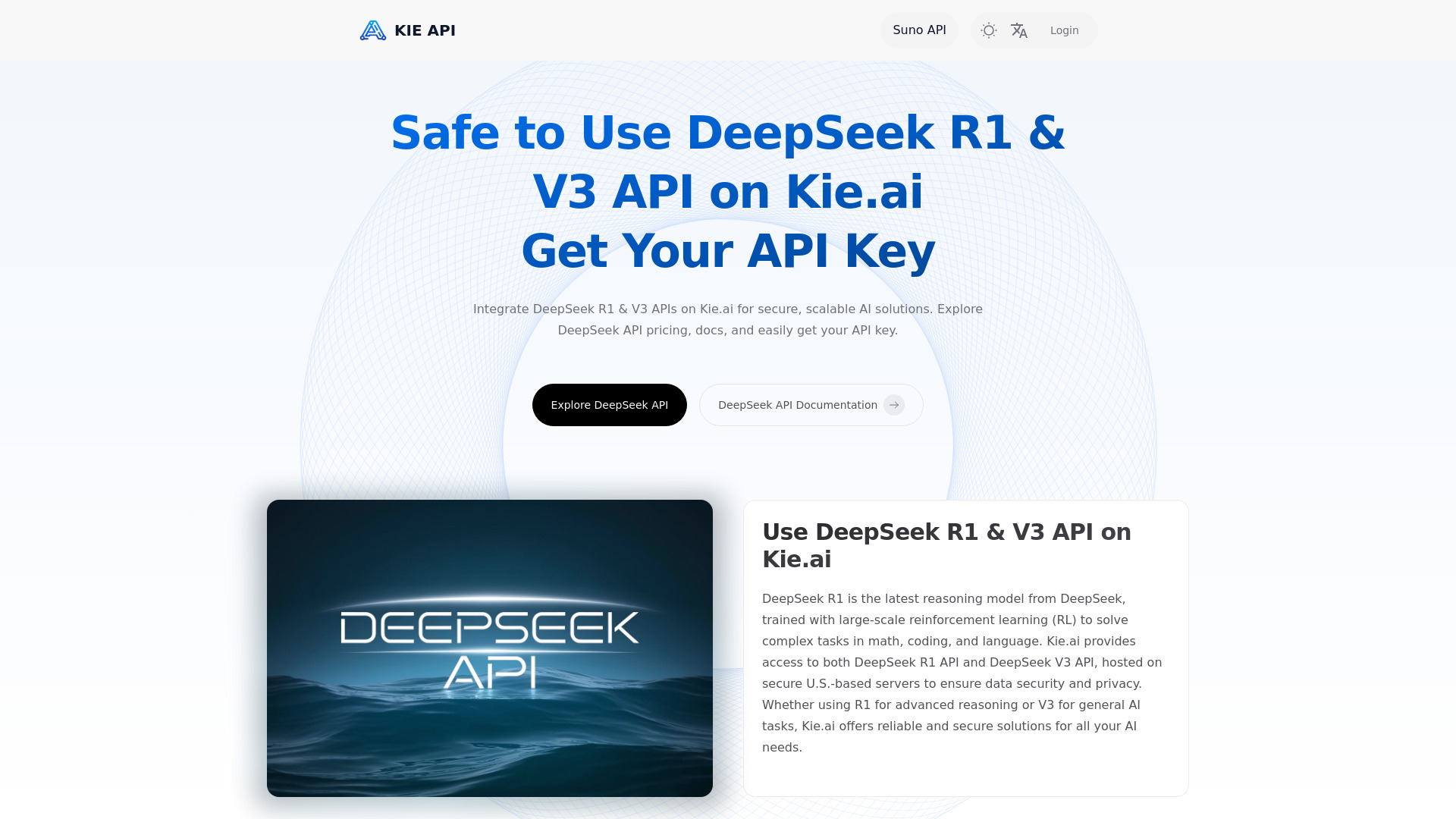 Kie.ai: Affordable & Secure DeepSeek R1 API网页截图,Kie.ai: Affordable & Secure DeepSeek R1 API网页快照