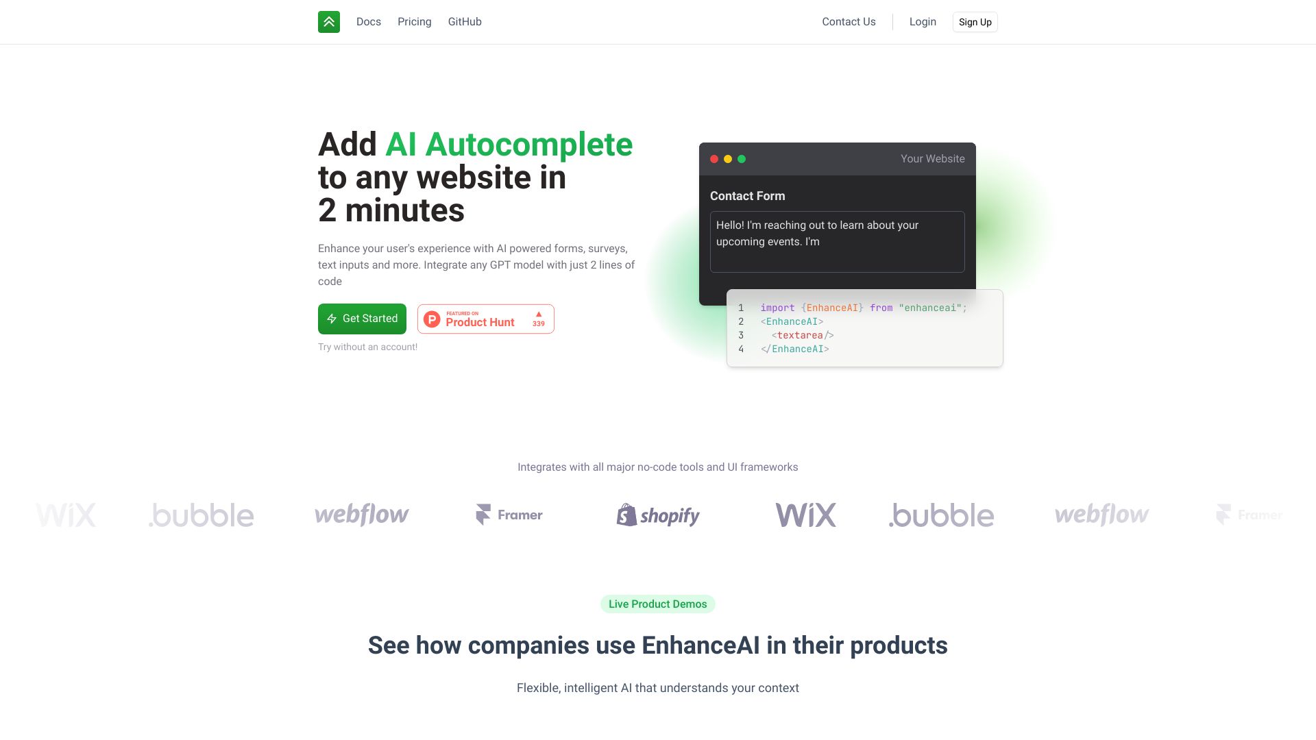 EnhanceAI网页截图,EnhanceAI网页快照