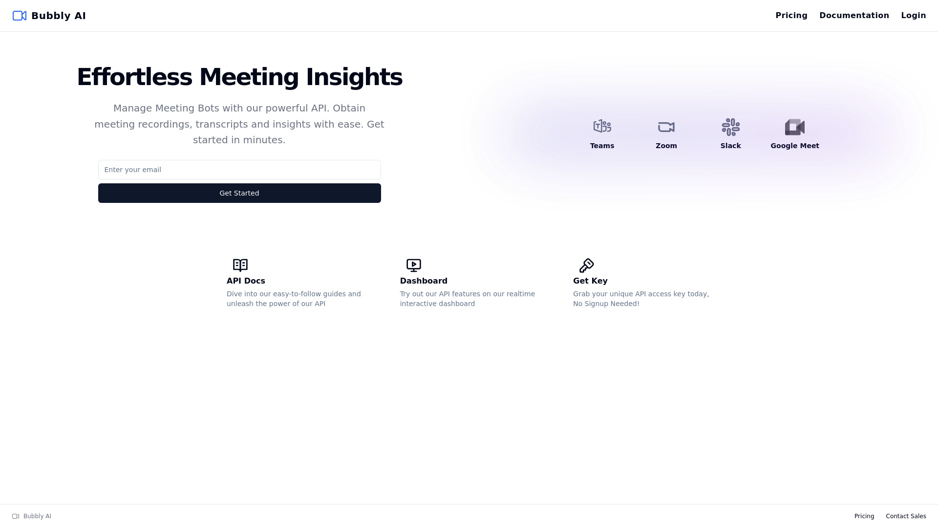 Bubbly Meeting Api网页截图,Bubbly Meeting Api网页快照