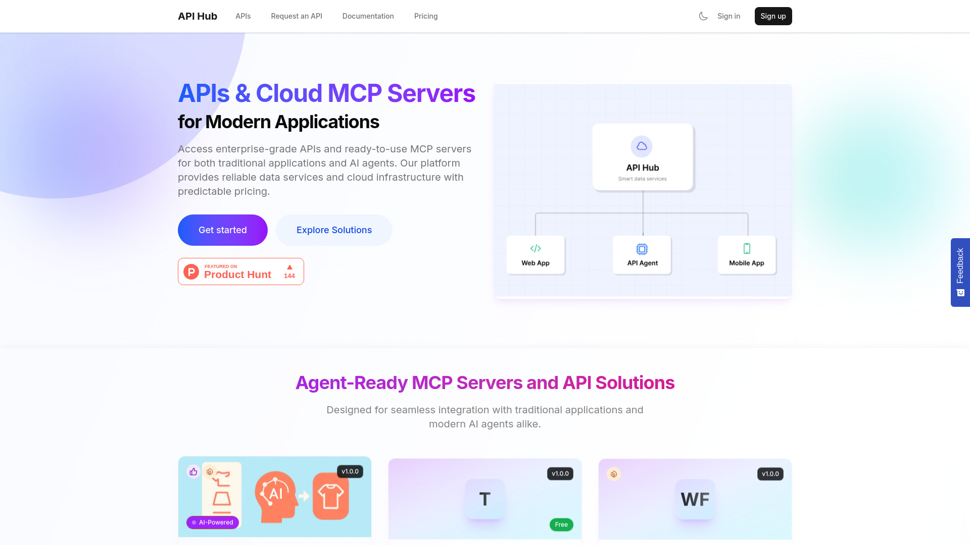 API Hub网页截图,API Hub网页快照