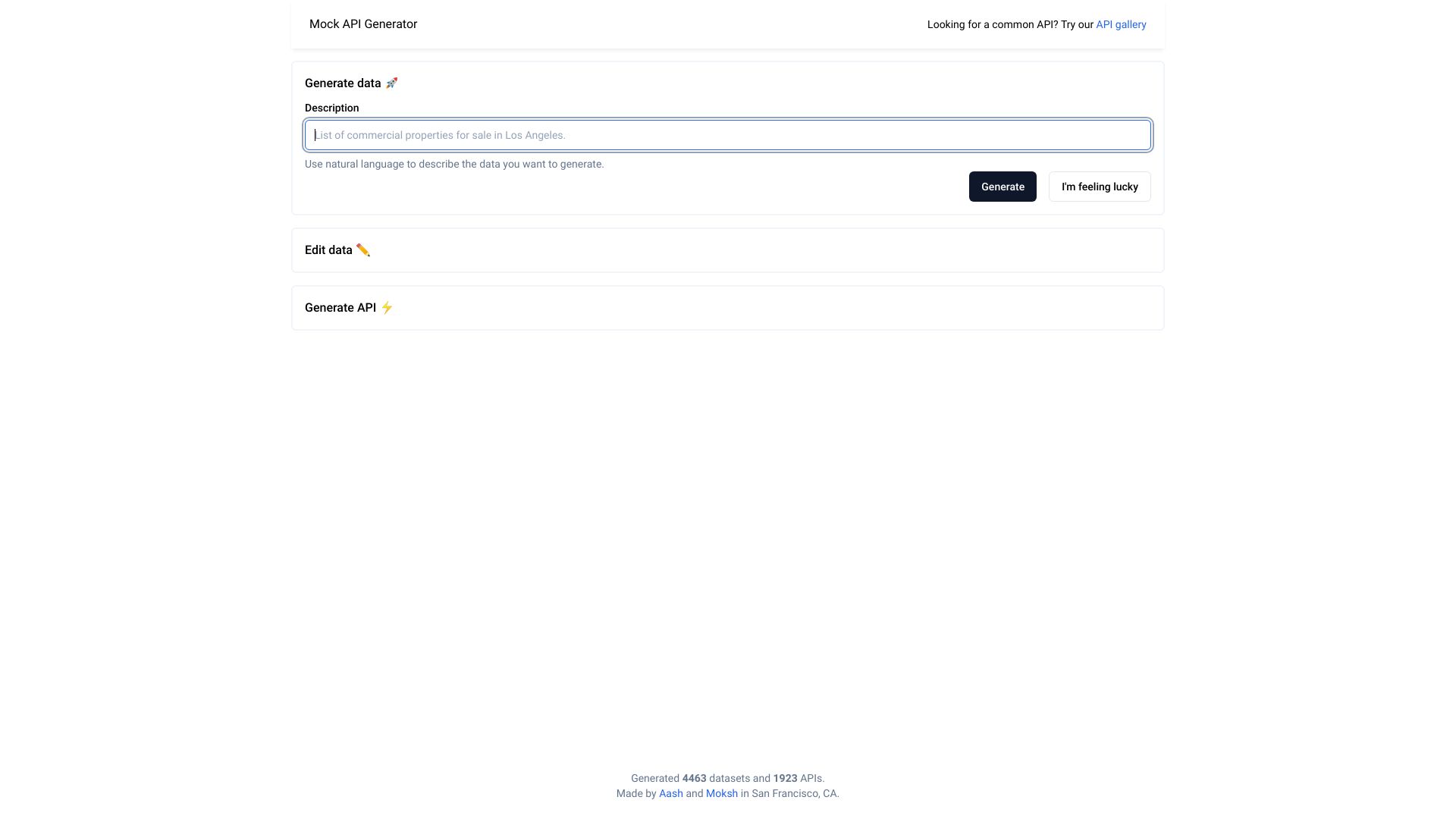 AI-Powered Mock API Generator网页截图,AI-Powered Mock API Generator网页快照