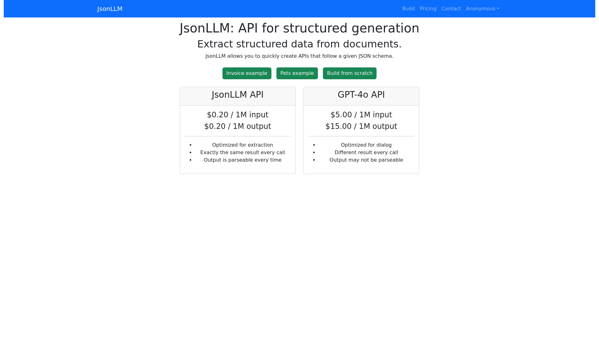 JsonLLM网页截图,JsonLLM网页快照