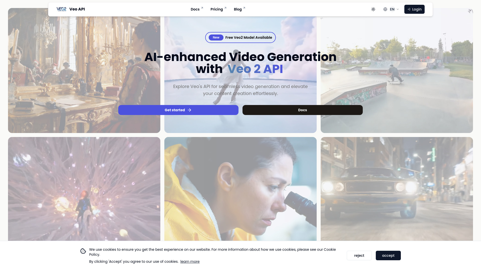 Veo2 API – AI Video API for Developers网页截图,Veo2 API – AI Video API for Developers网页快照