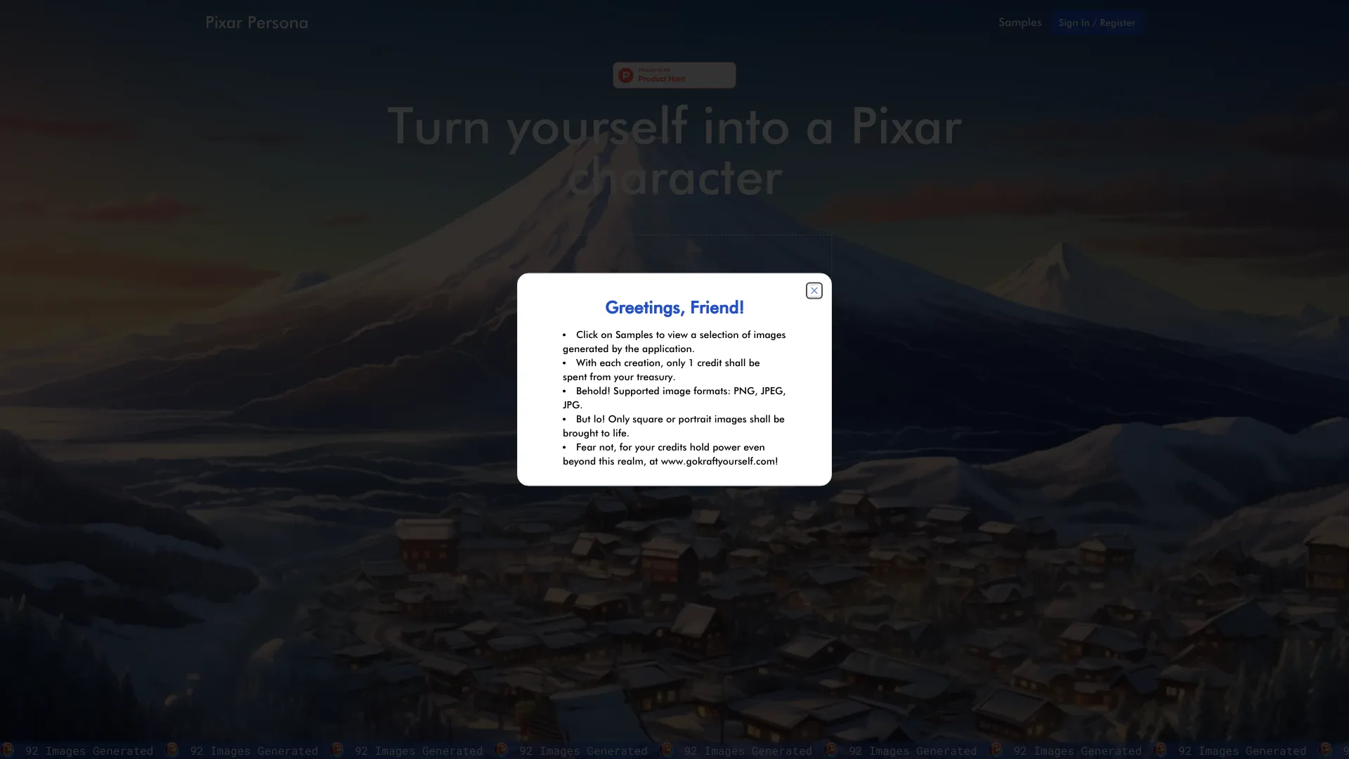 Pixar Persona网页截图,Pixar Persona网页快照