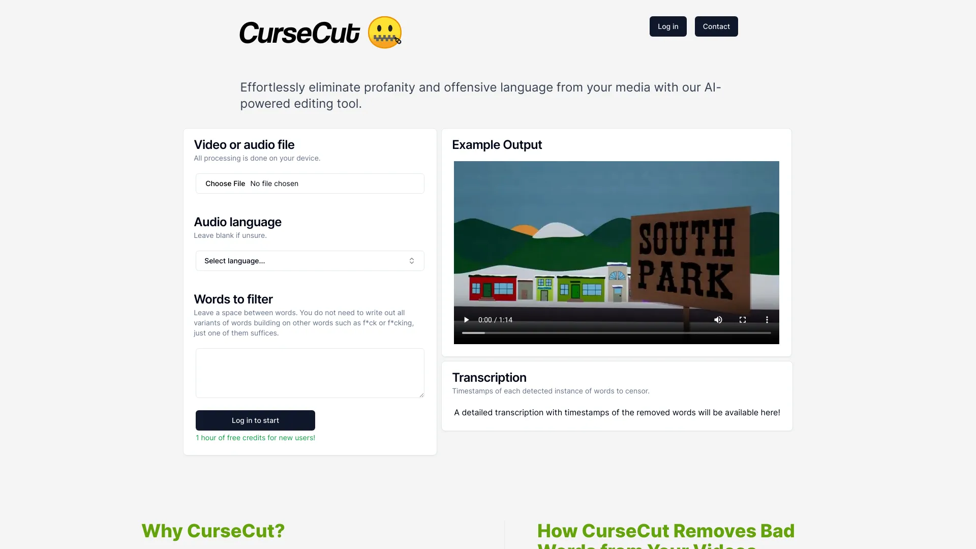 CurseCut网页截图,CurseCut网页快照