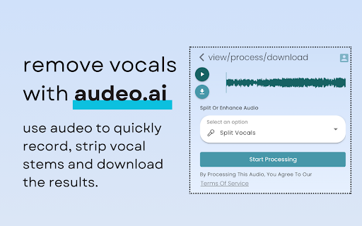 Audeo AI: Audio Stem Splitter & Audio Enhancer网页截图,Audeo AI: Audio Stem Splitter & Audio Enhancer网页快照