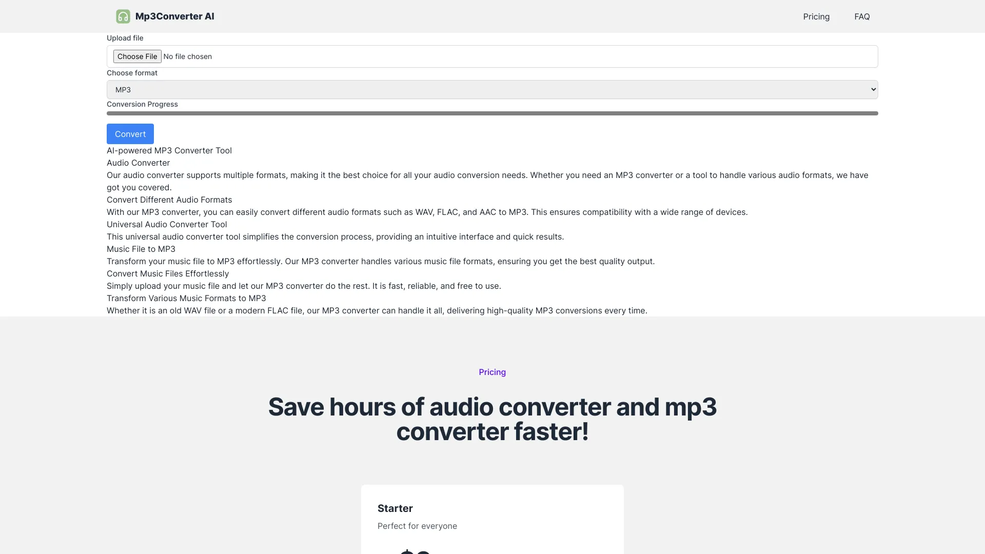 Mp3Converter AI网页截图,Mp3Converter AI网页快照