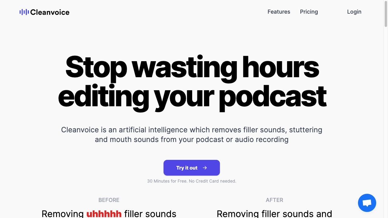 Cleanvoice AI网页截图,Cleanvoice AI网页快照