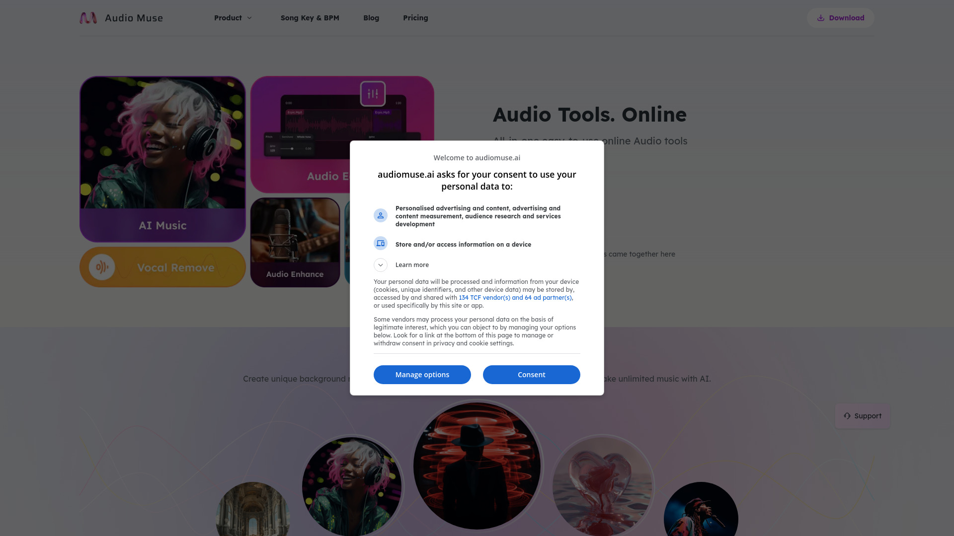 Audio Muse网页截图,Audio Muse网页快照