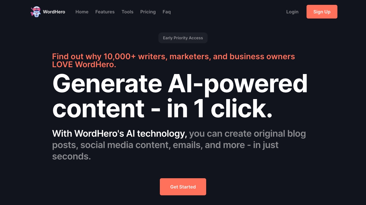 Wordhero网页截图,Wordhero网页快照