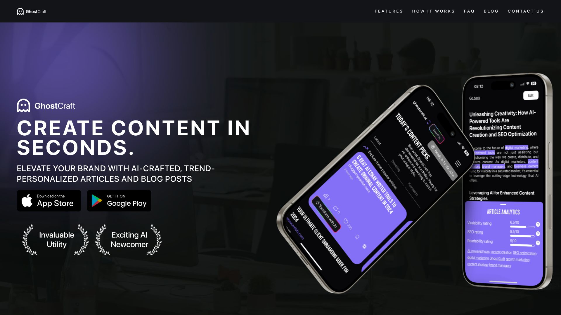 Ghost Craft: AI-Powered SEO网页截图,Ghost Craft: AI-Powered SEO网页快照