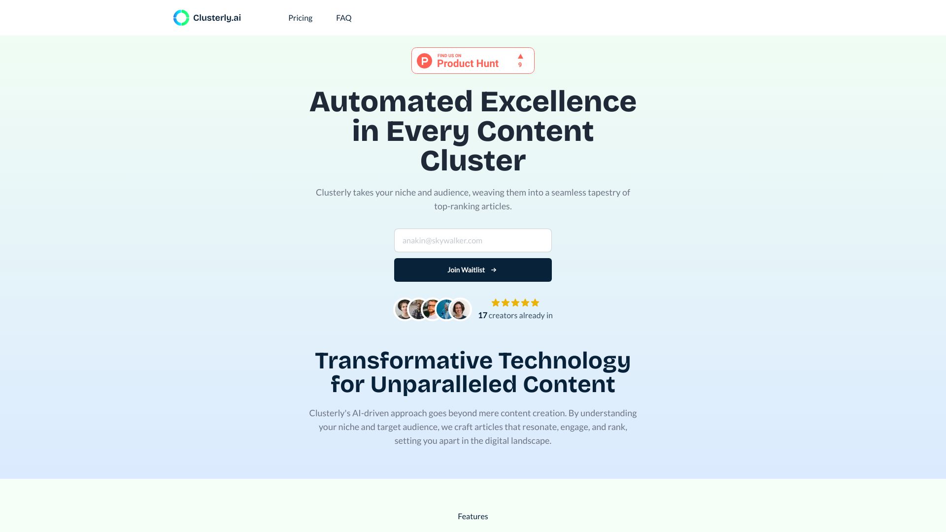 Clusterly.ai网页截图,Clusterly.ai网页快照
