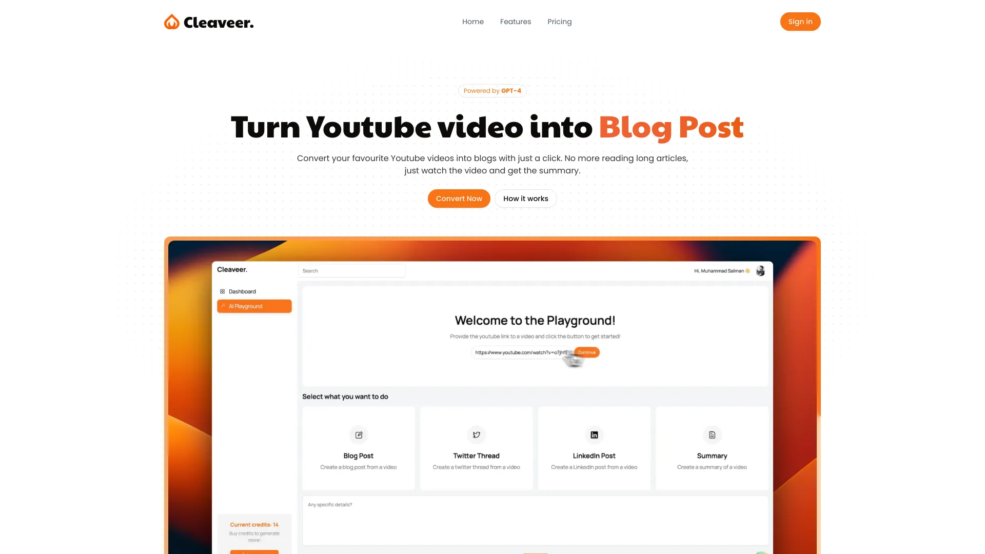 Cleaveer AI网页截图,Cleaveer AI网页快照