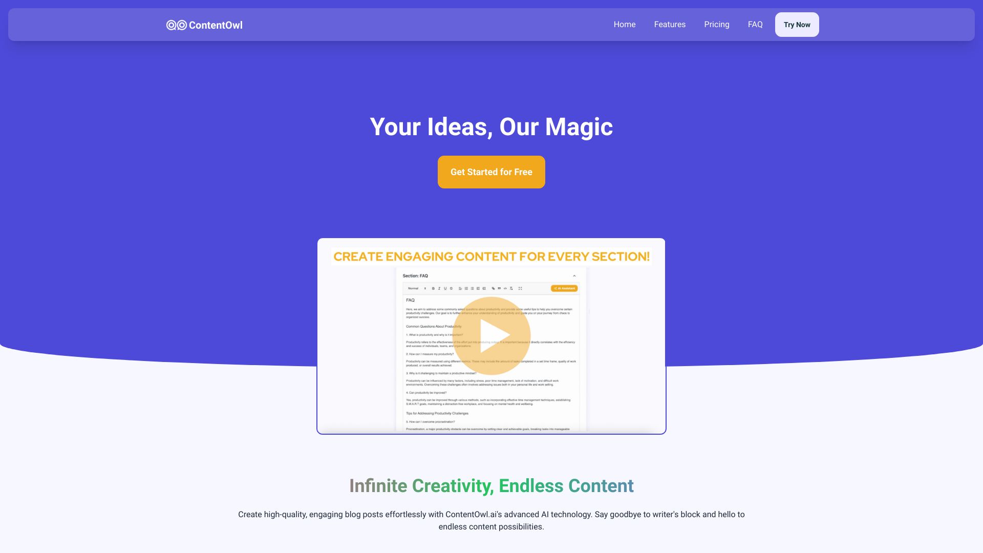 ContentOwl.ai – AI-Powered Content网页截图,ContentOwl.ai – AI-Powered Content网页快照