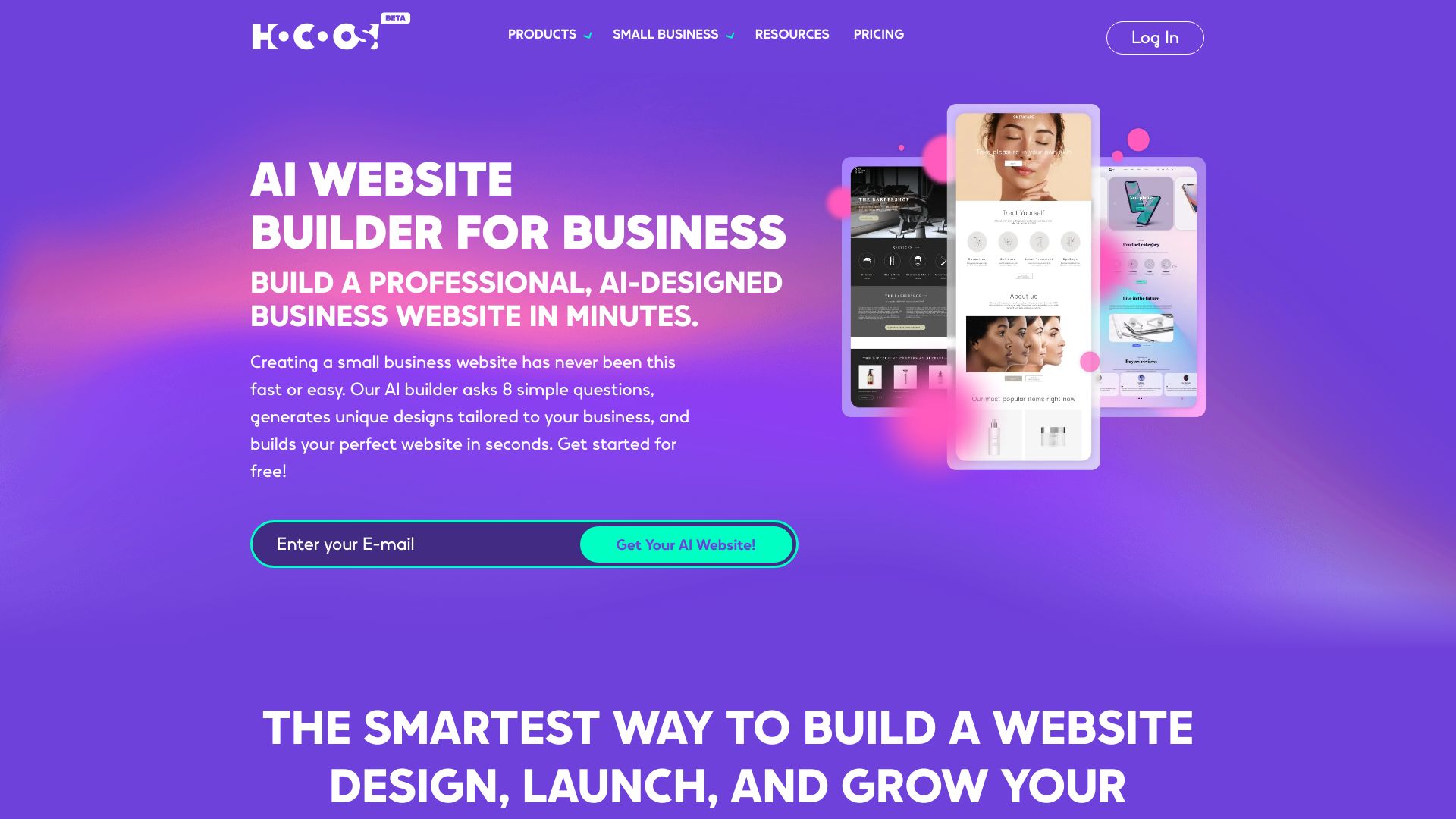 Hocoos AI Website Builder网页截图,Hocoos AI Website Builder网页快照