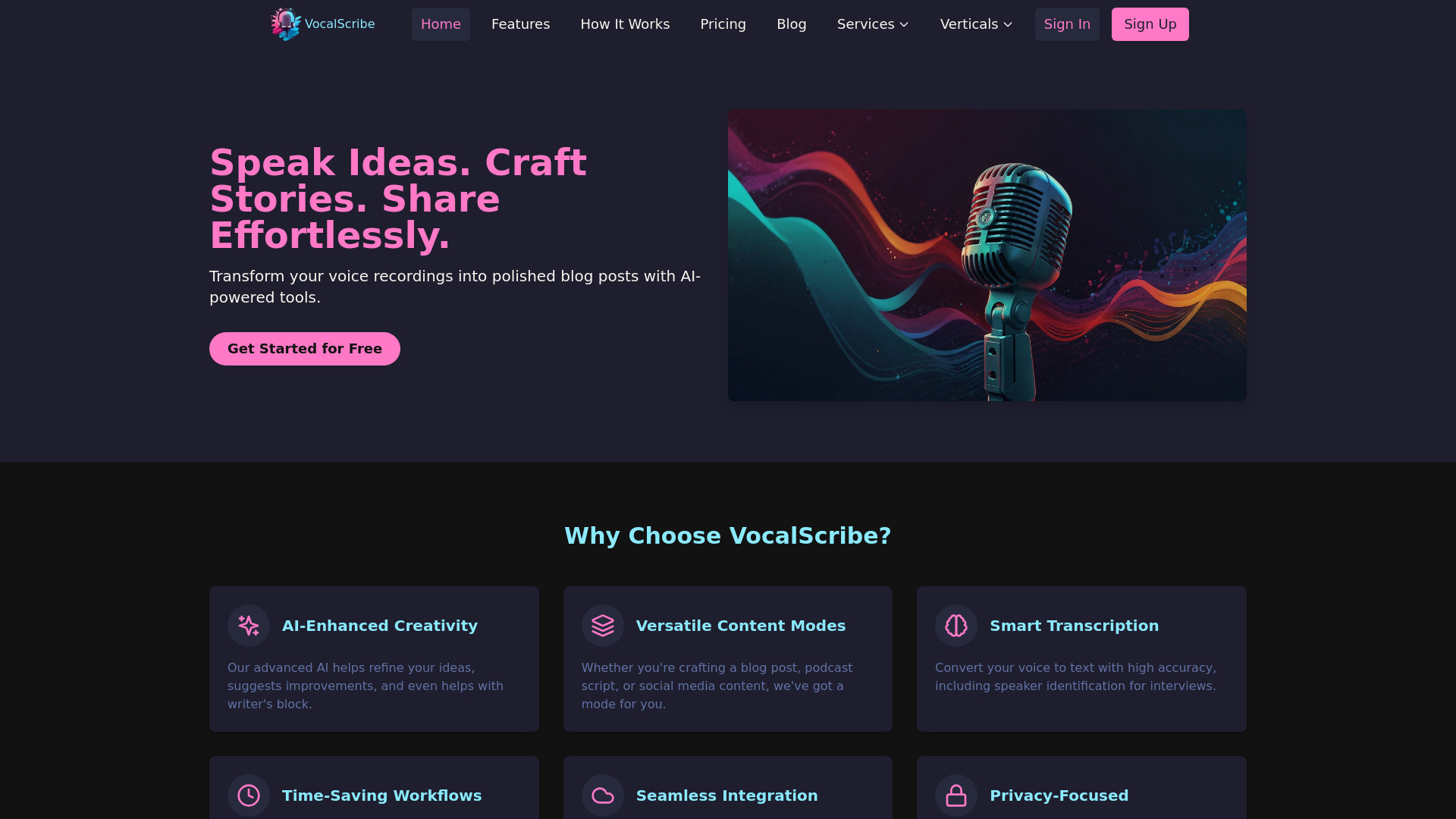 VocalScribe网页截图,VocalScribe网页快照