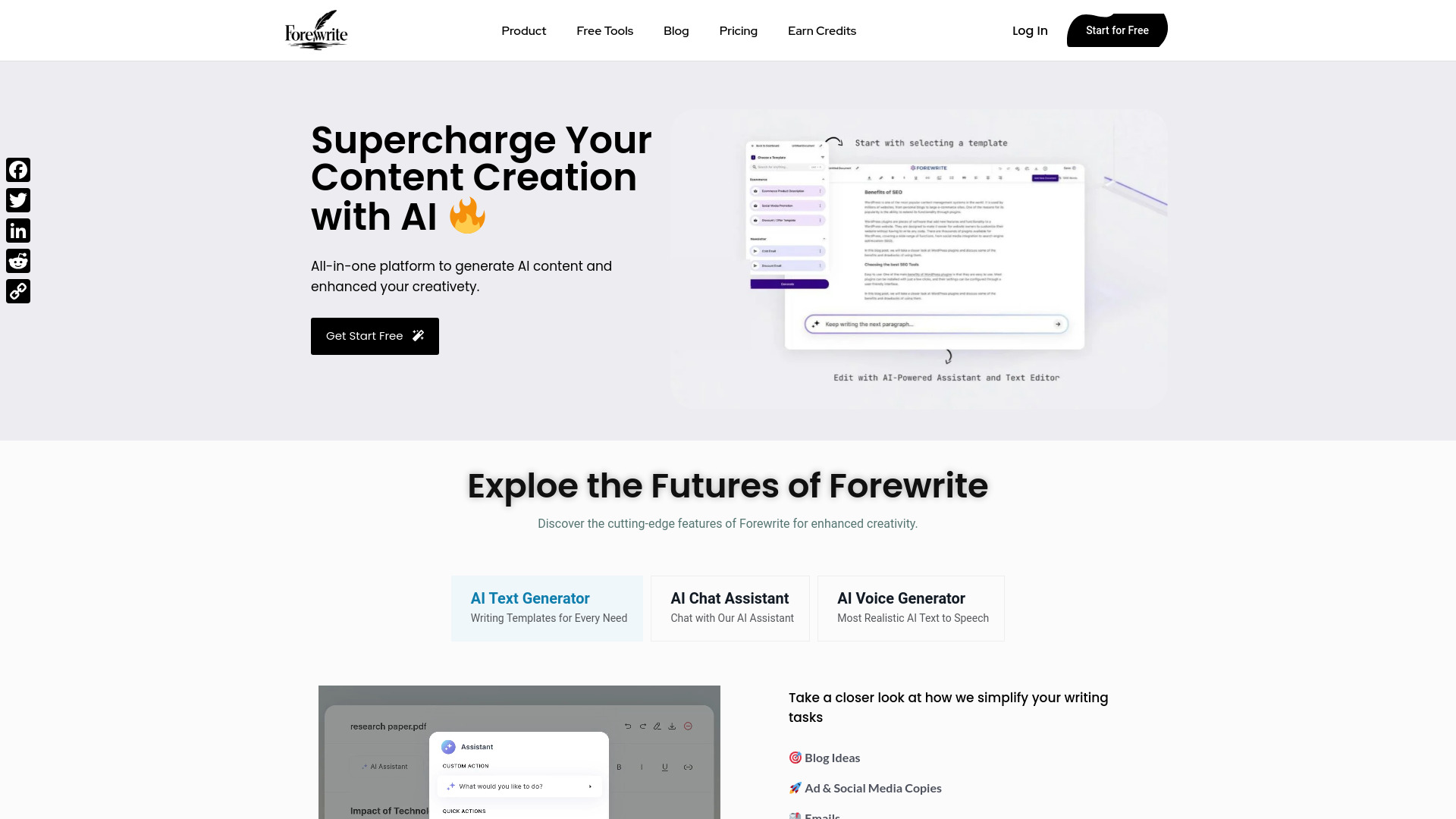 Forewrite网页截图,Forewrite网页快照