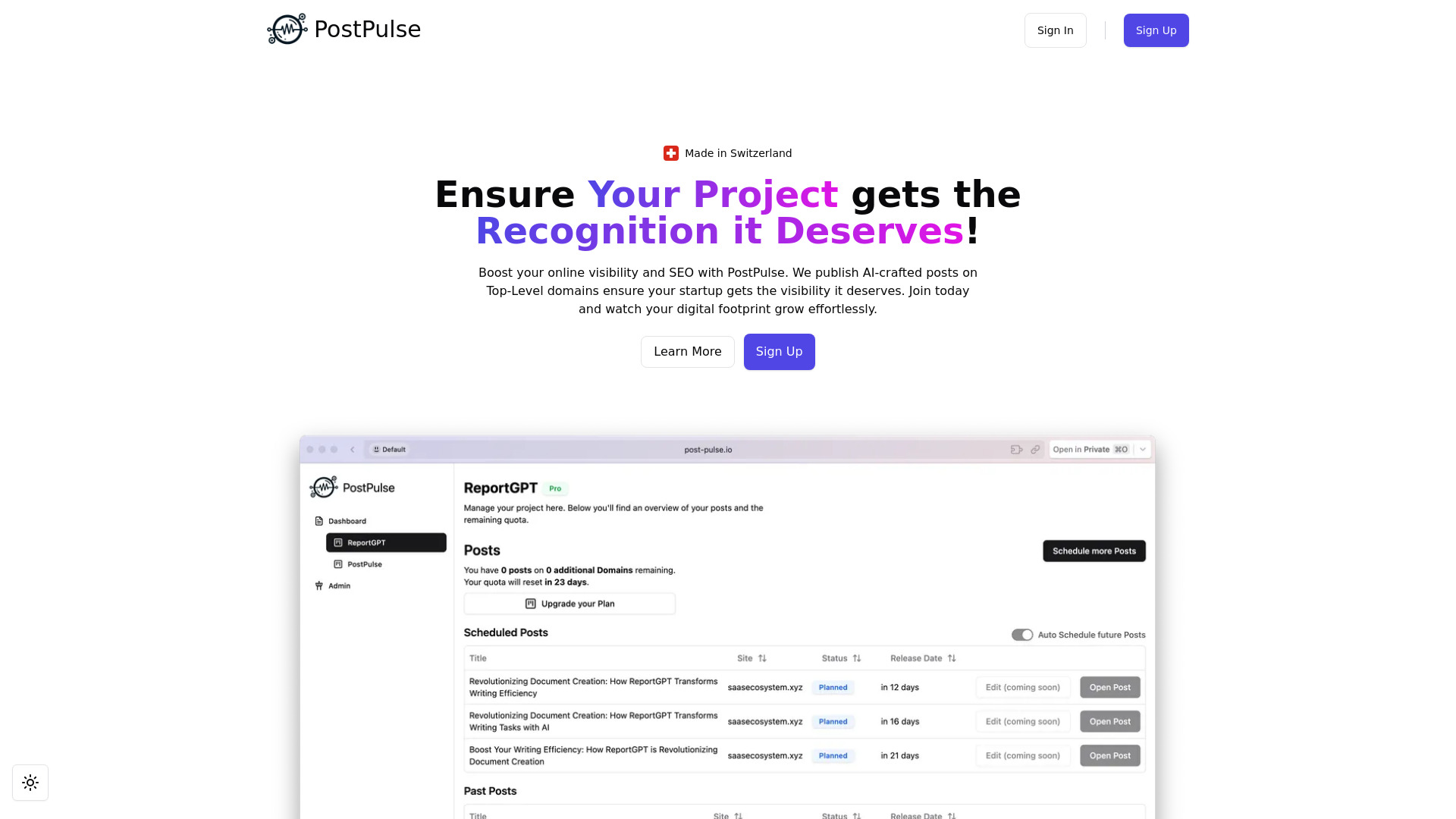 PostPulse网页截图,PostPulse网页快照