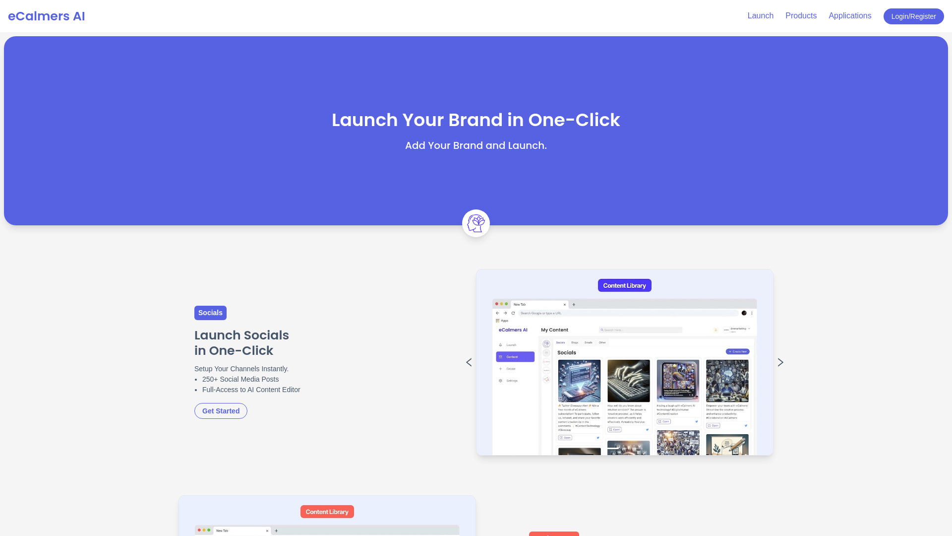 eCalmersAI – Launch in One-Click网页截图,eCalmersAI – Launch in One-Click网页快照