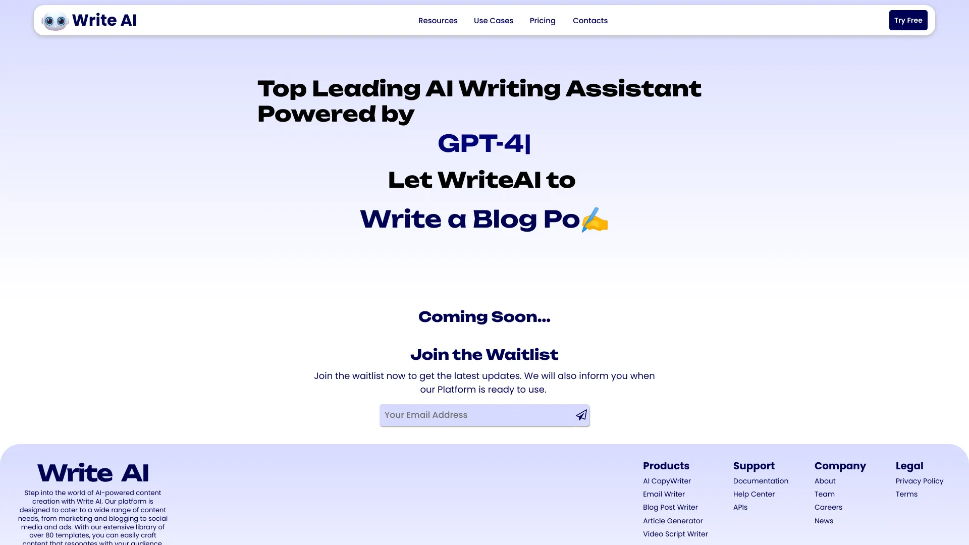 WriteAI.me – AI Copywriting Tool网页截图,WriteAI.me – AI Copywriting Tool网页快照