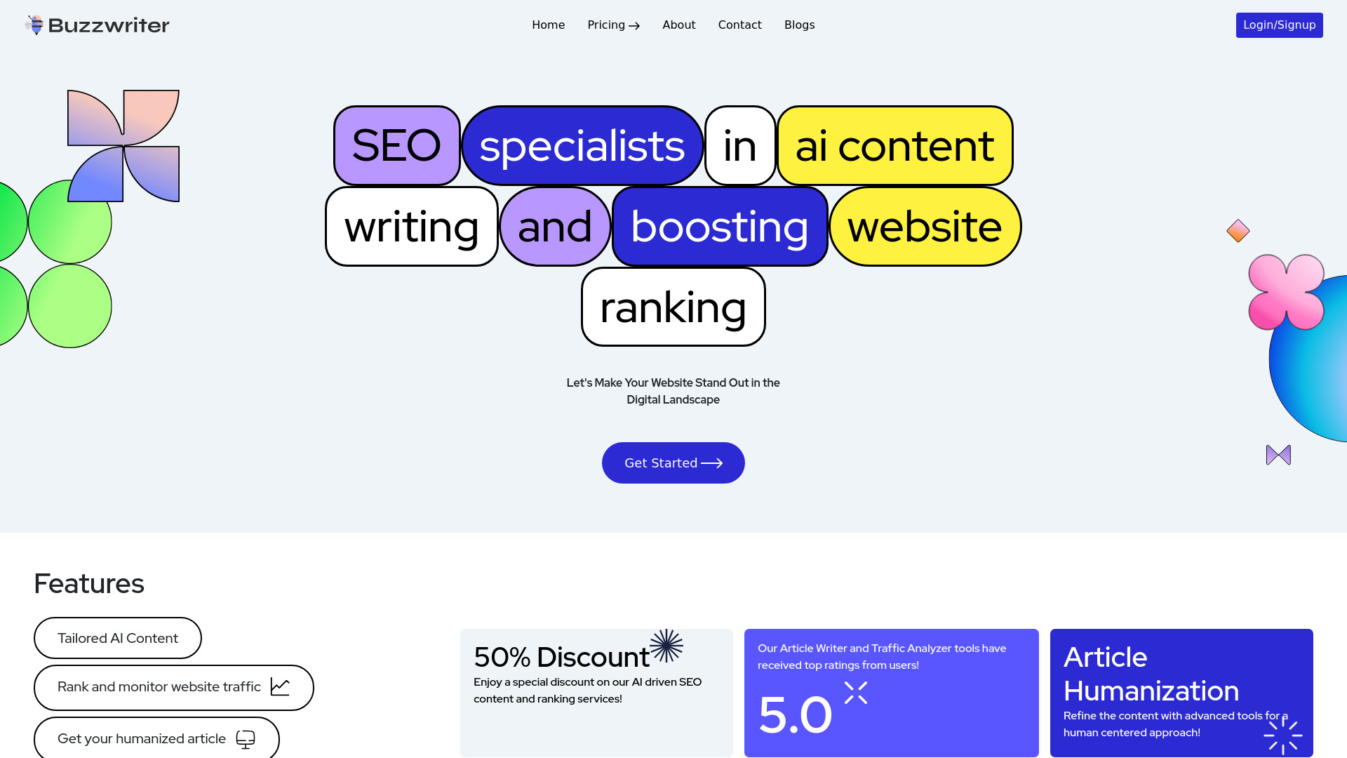 Buzzwriter AI网页截图,Buzzwriter AI网页快照