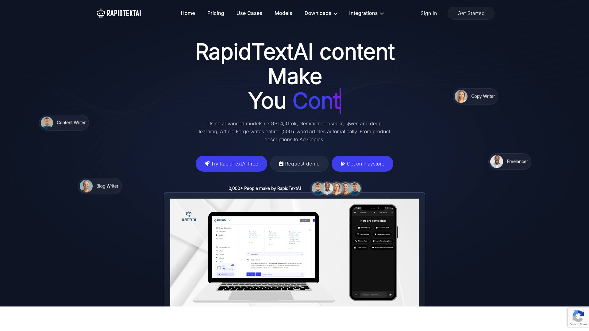 RapidTextAI网页截图,RapidTextAI网页快照