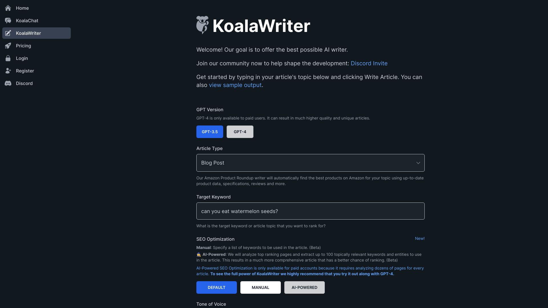 KoalaWriter网页截图,KoalaWriter网页快照