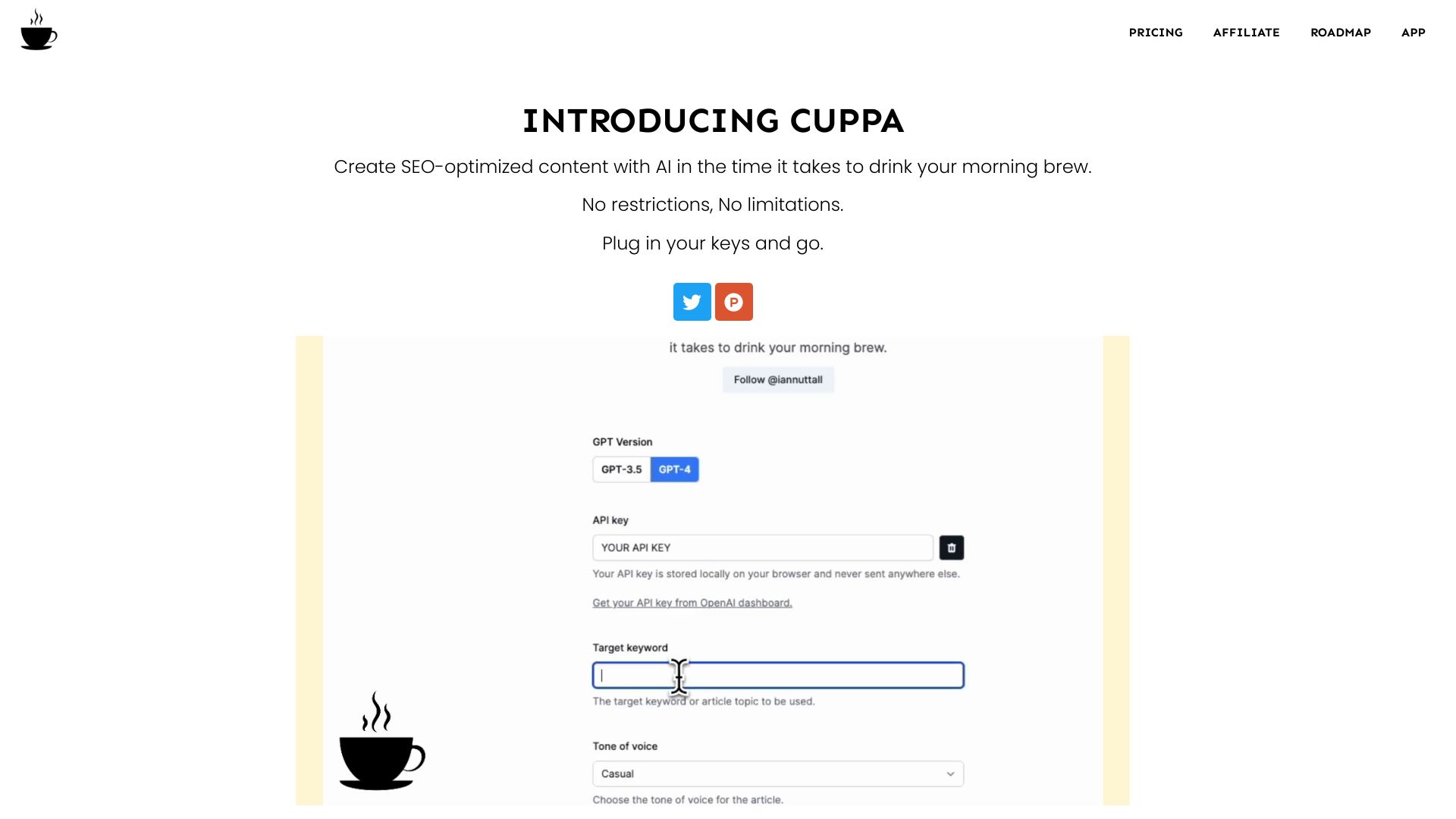 Cuppa网页截图,Cuppa网页快照
