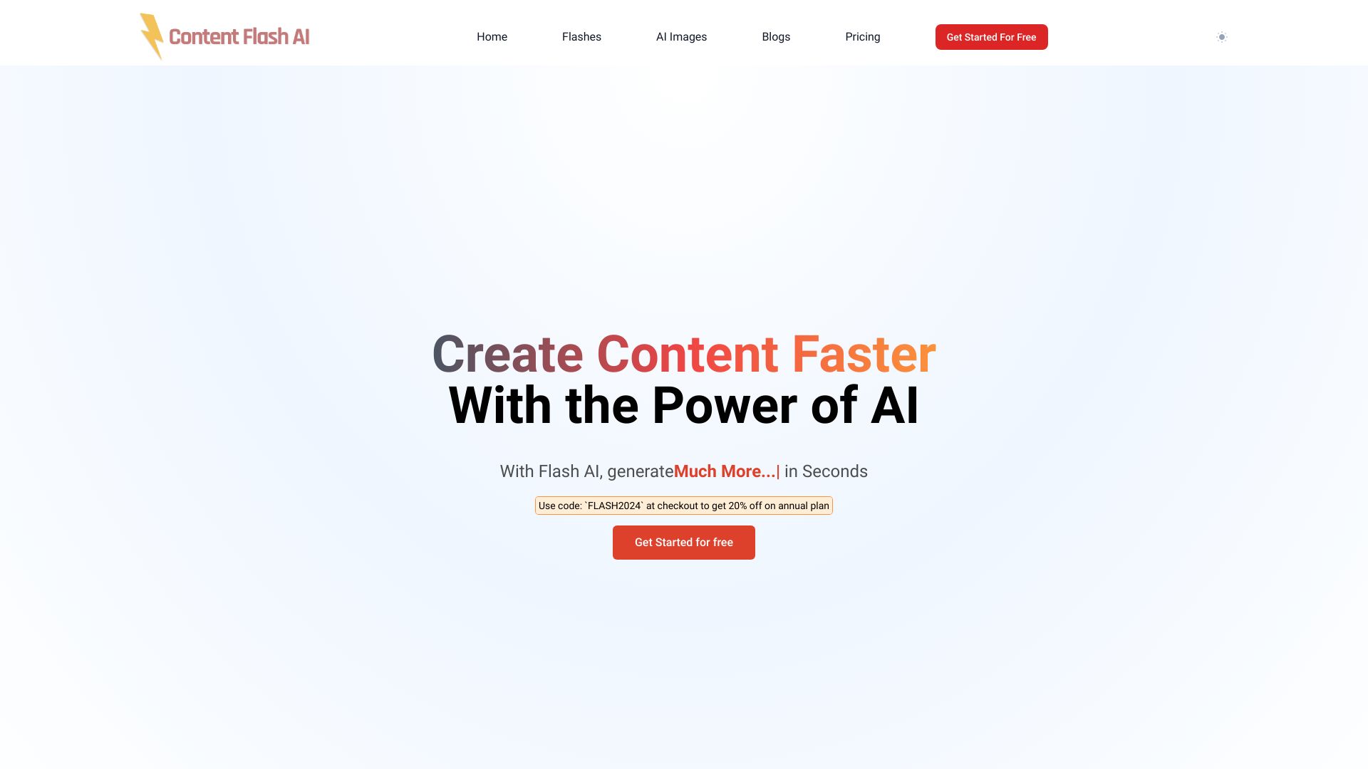 Content Flash AI网页截图,Content Flash AI网页快照