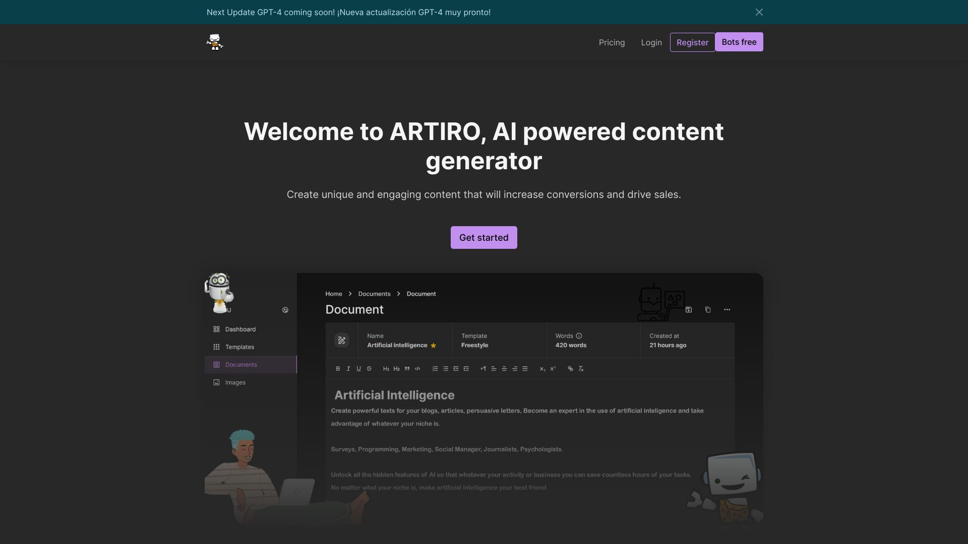 ARTIRO网页截图,ARTIRO网页快照