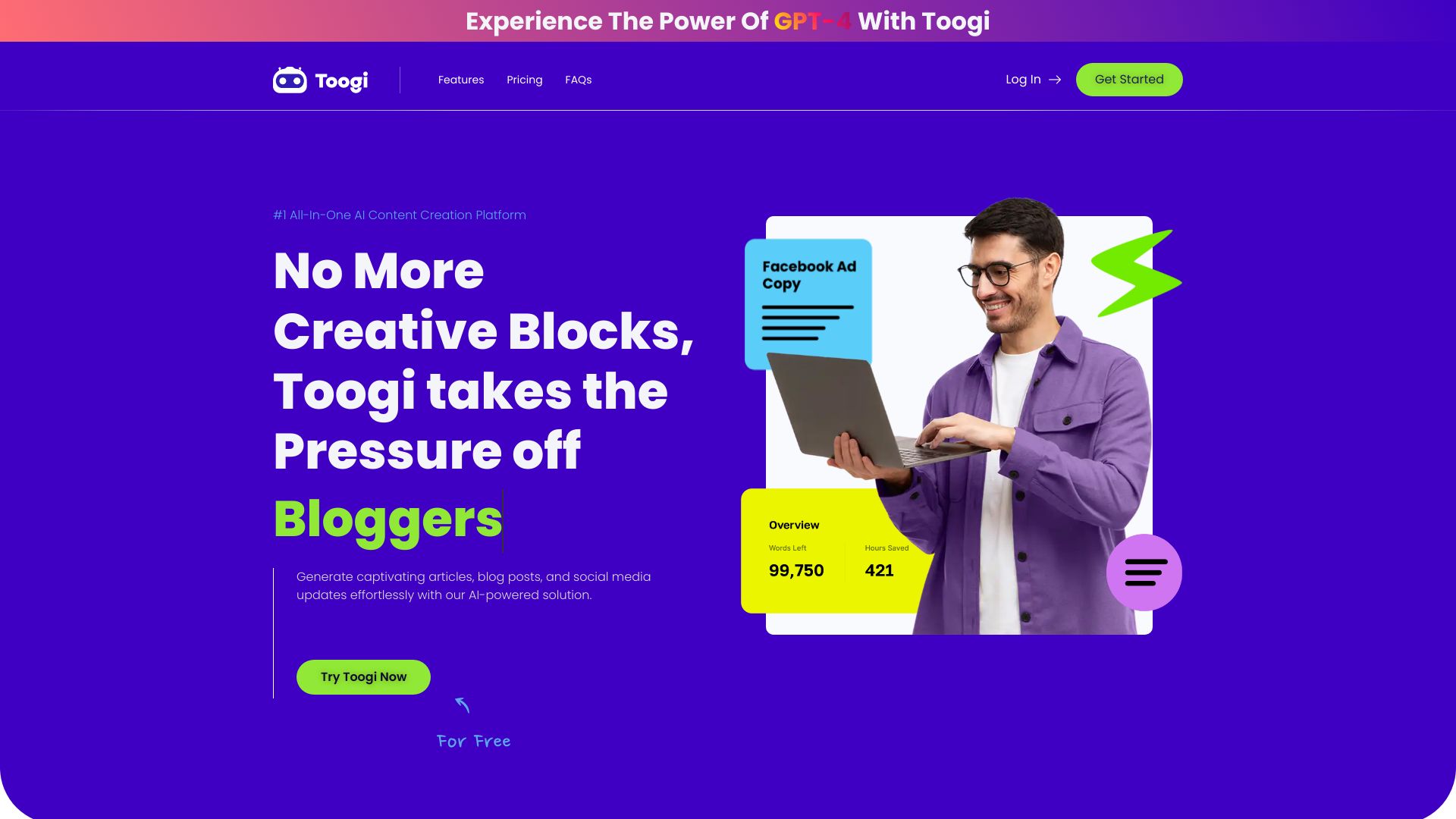 Toogi AI网页截图,Toogi AI网页快照