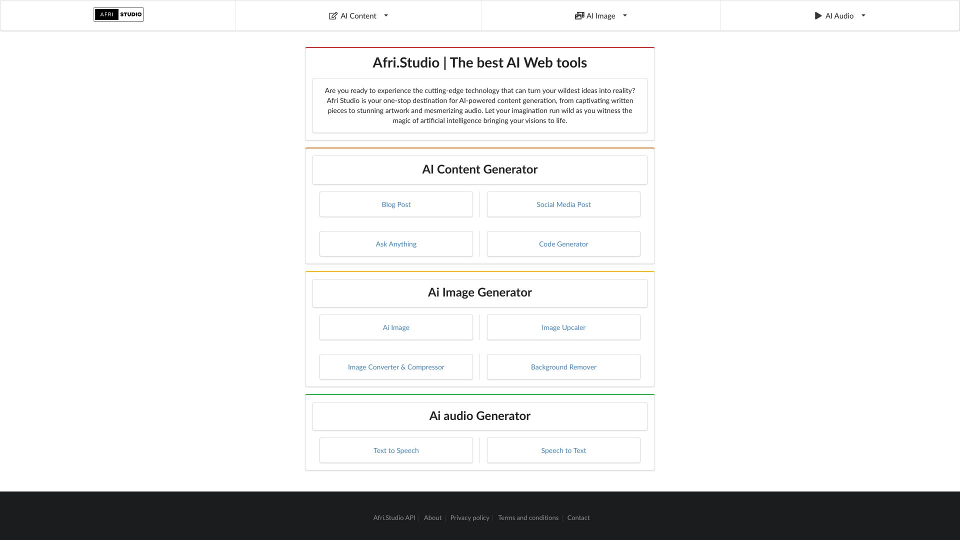 Afri Studio网页截图,Afri Studio网页快照