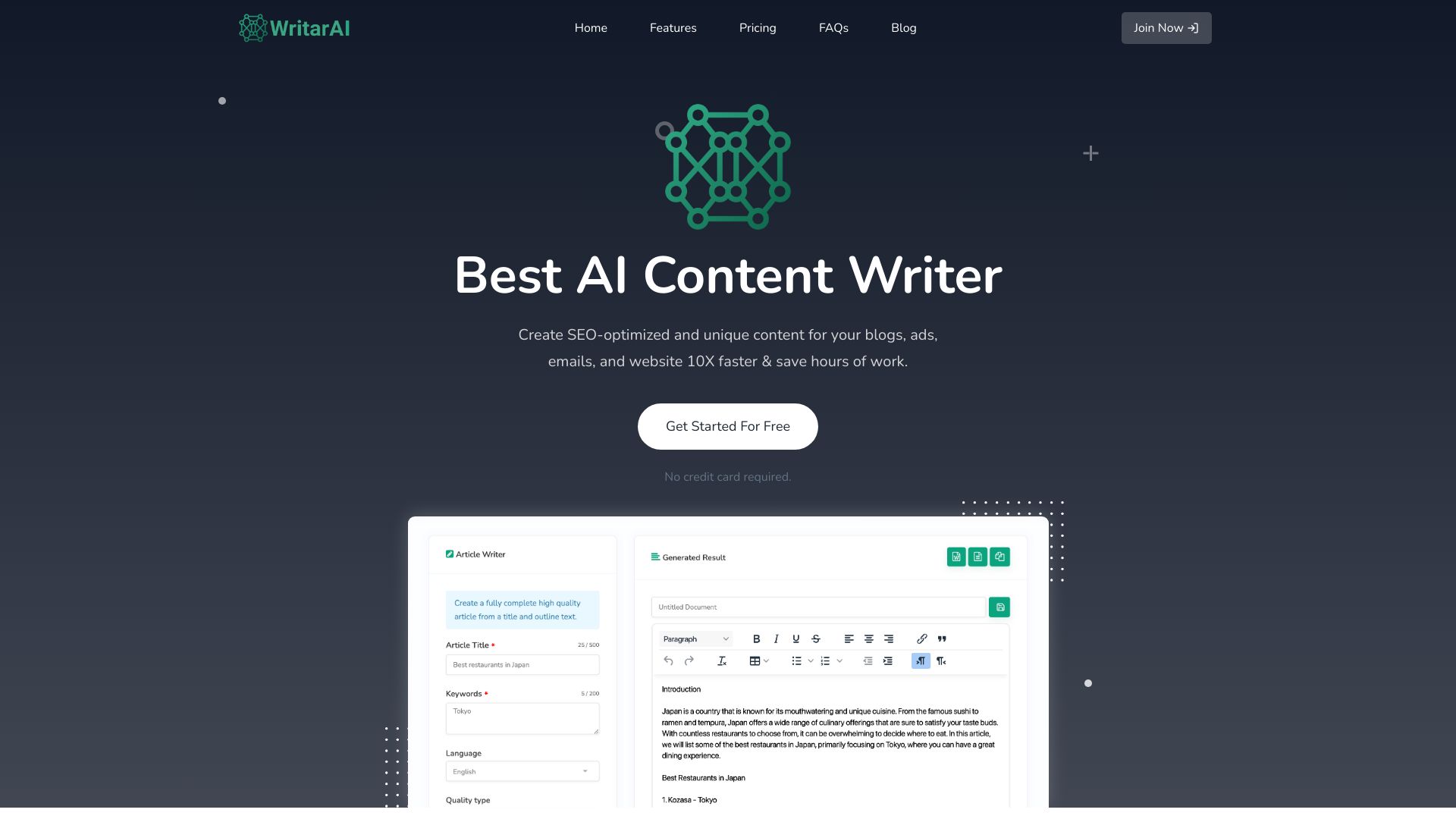 Writarai网页截图,Writarai网页快照
