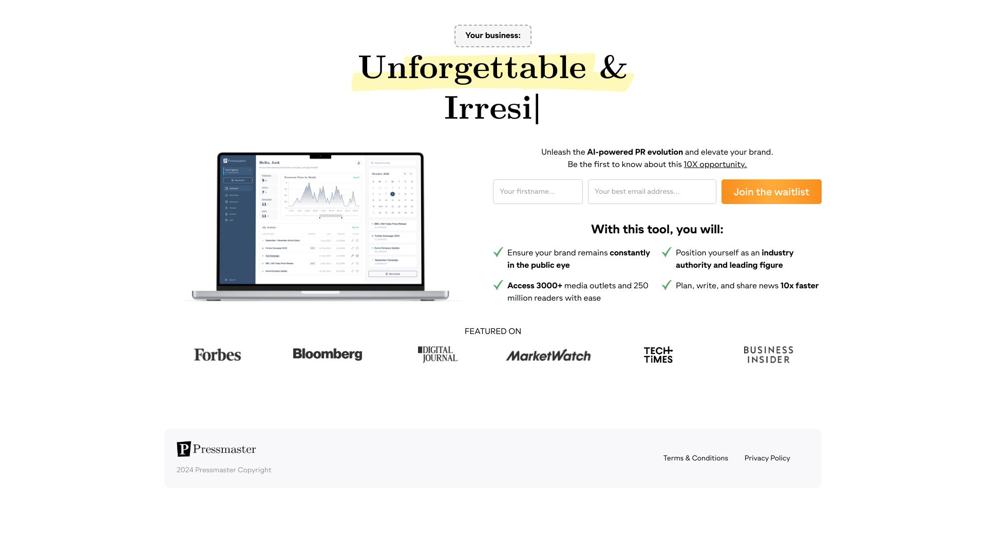Pressmaster.ai网页截图,Pressmaster.ai网页快照