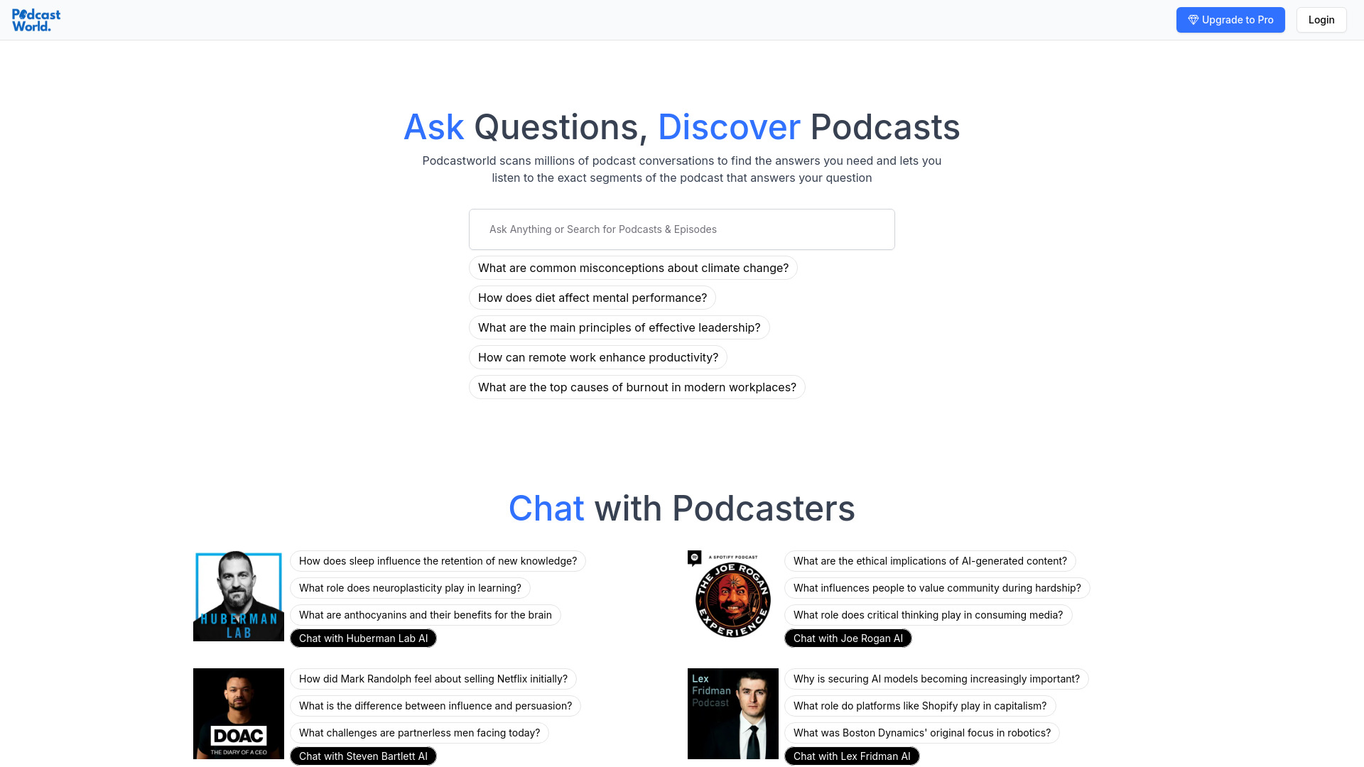 Podcastworld.io- Perplexity for Podcasts网页截图,Podcastworld.io- Perplexity for Podcasts网页快照