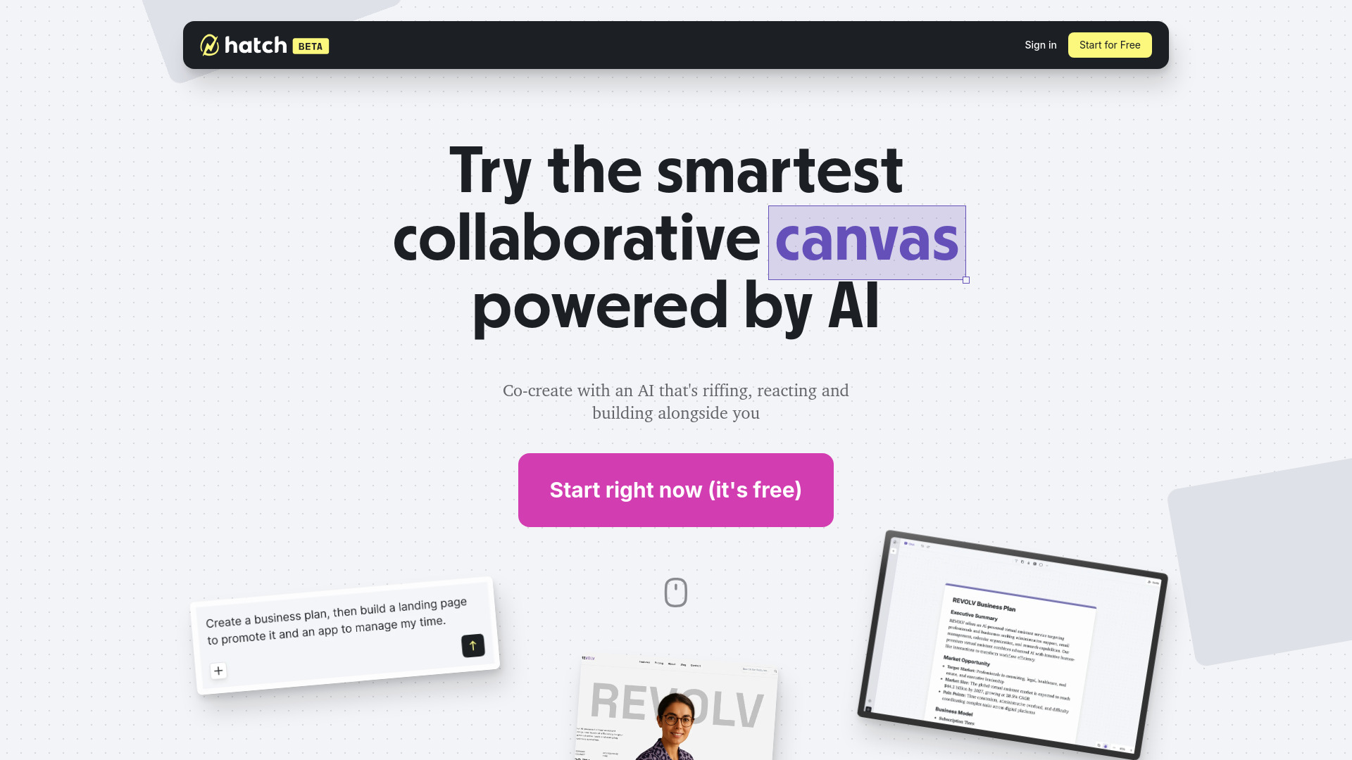 Hatch Canvas网页截图,Hatch Canvas网页快照