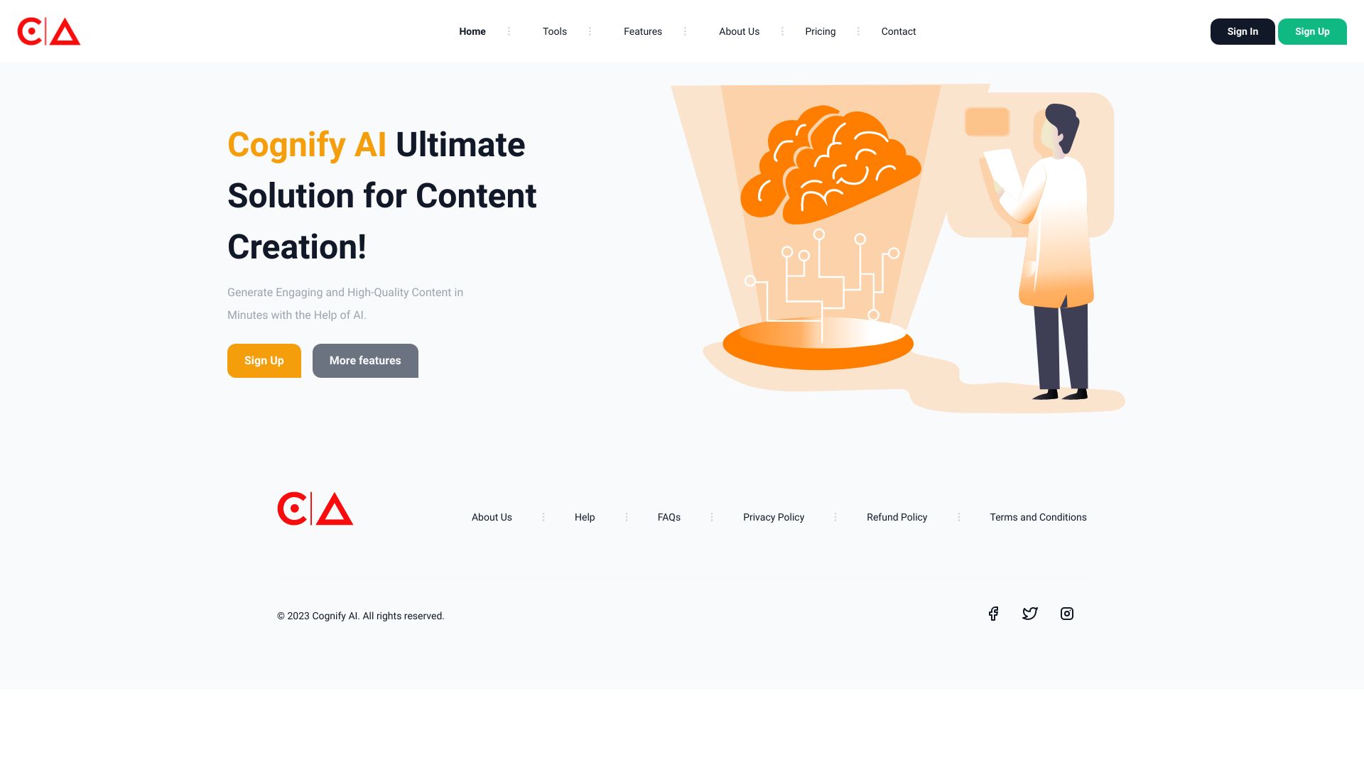 Cognify AI网页截图,Cognify AI网页快照