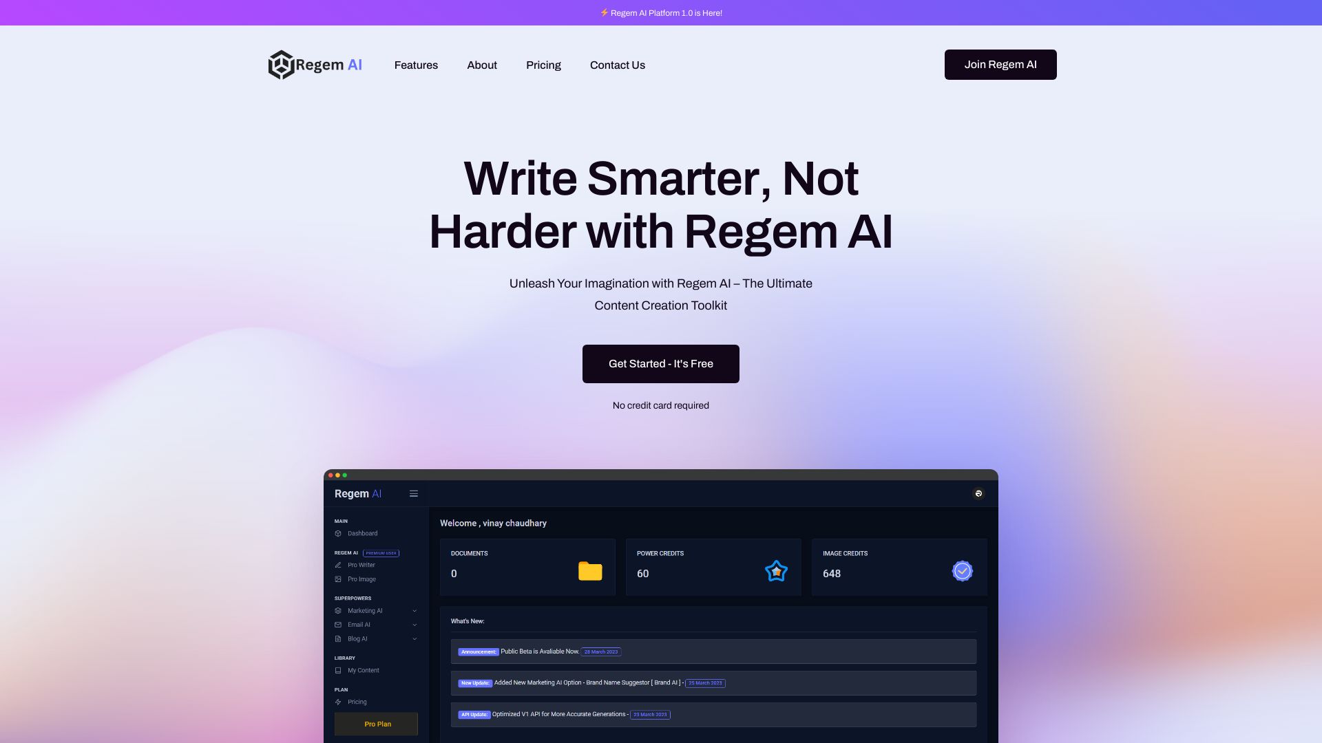 Regem AI Platform网页截图,Regem AI Platform网页快照