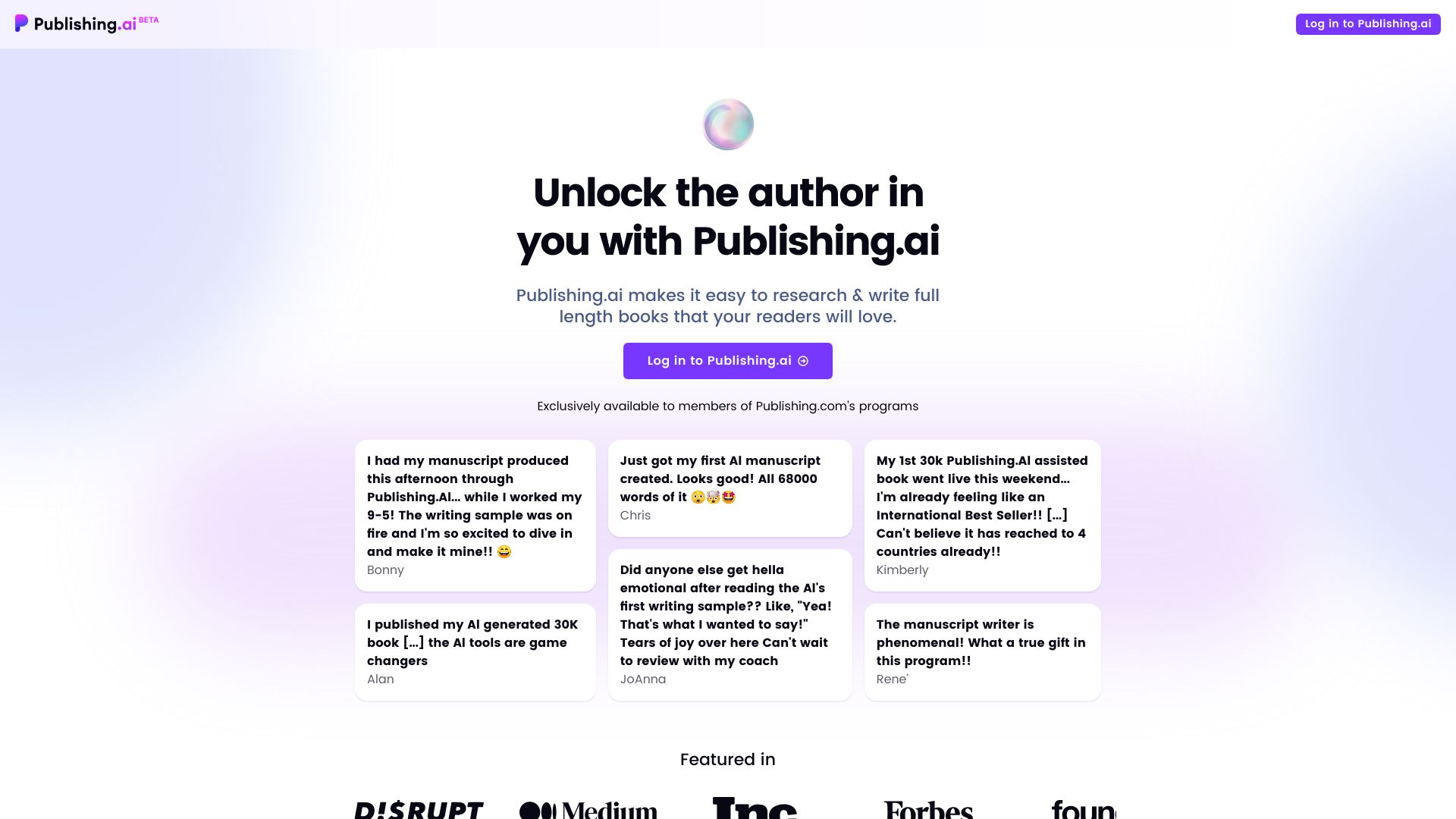 Publishing AI网页截图,Publishing AI网页快照