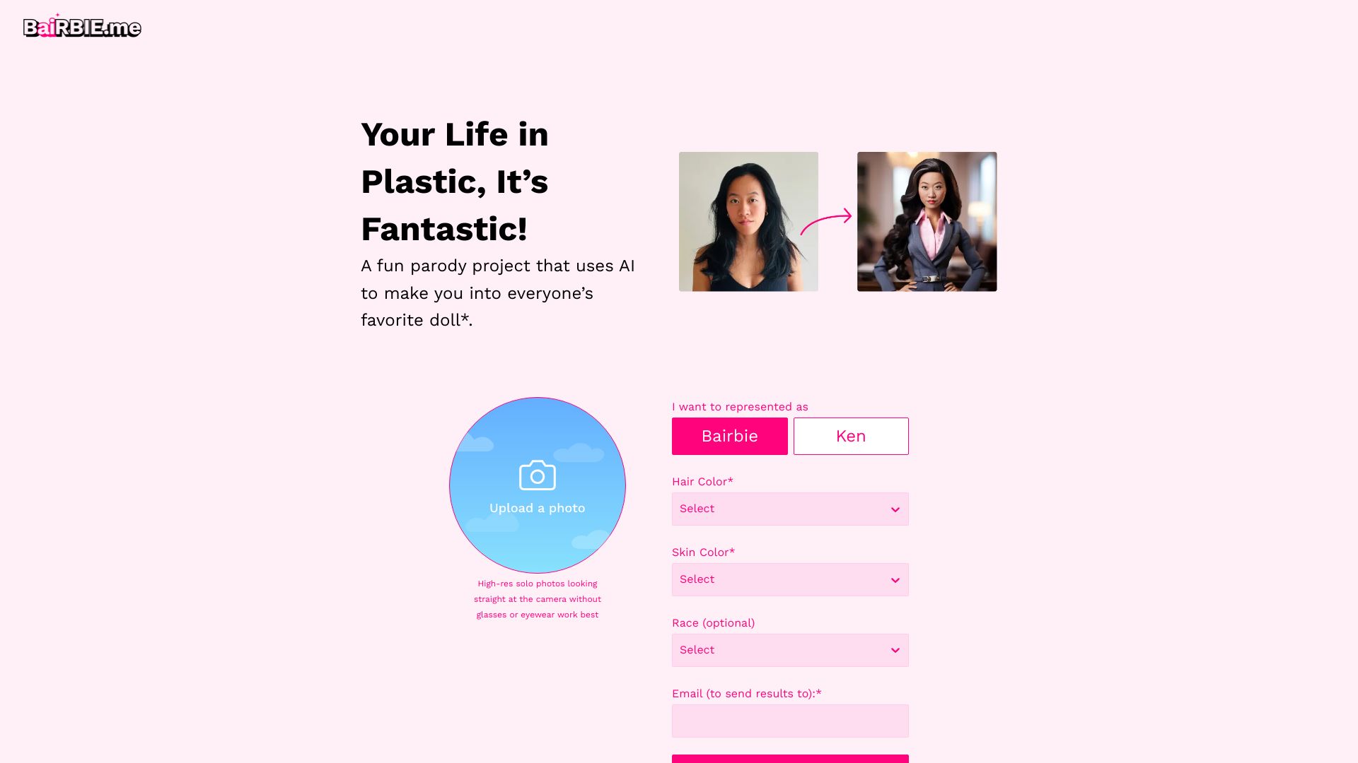 Turn photo into barbie doll网页截图,Turn photo into barbie doll网页快照