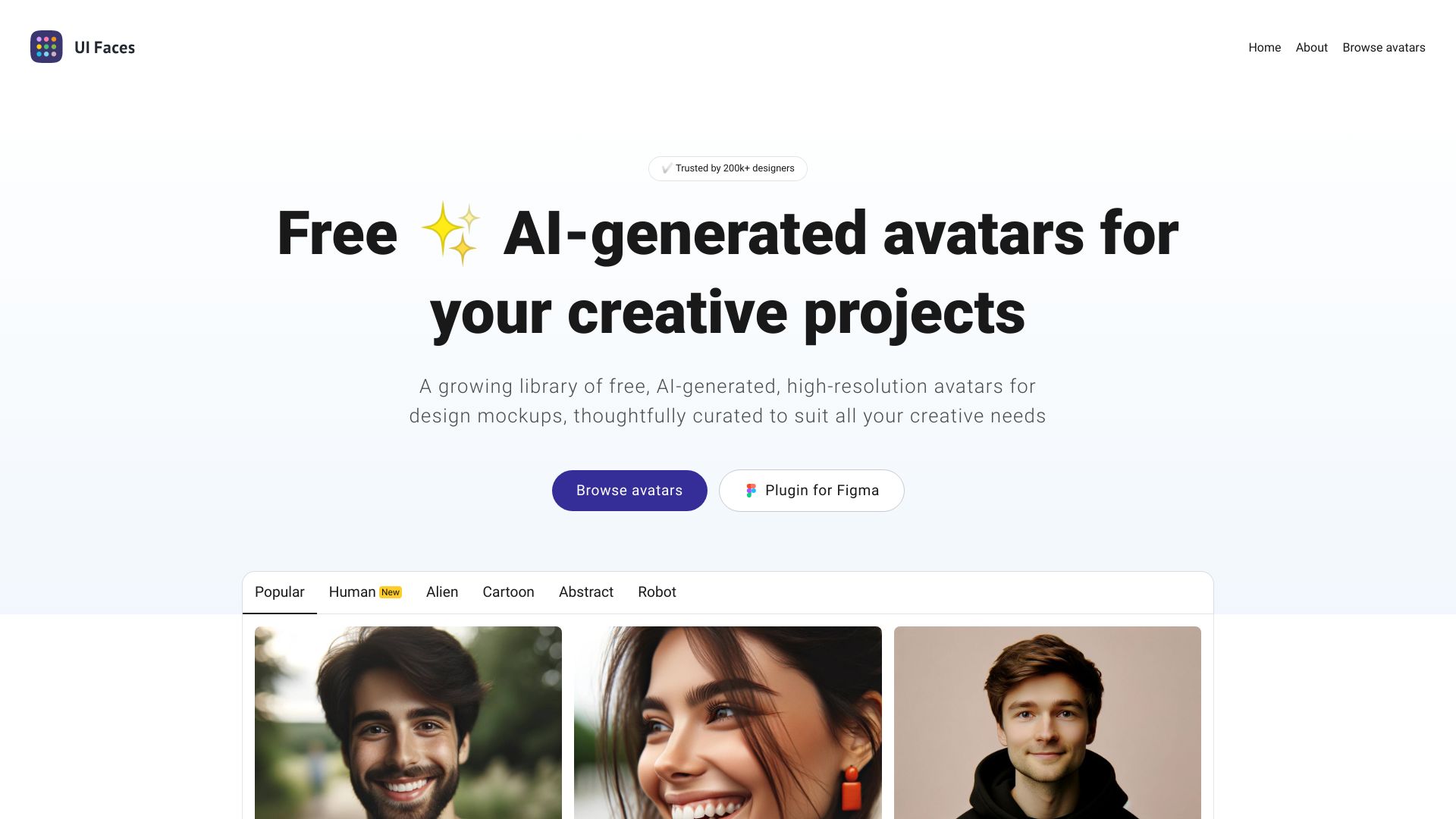 UI Faces with AI网页截图,UI Faces with AI网页快照