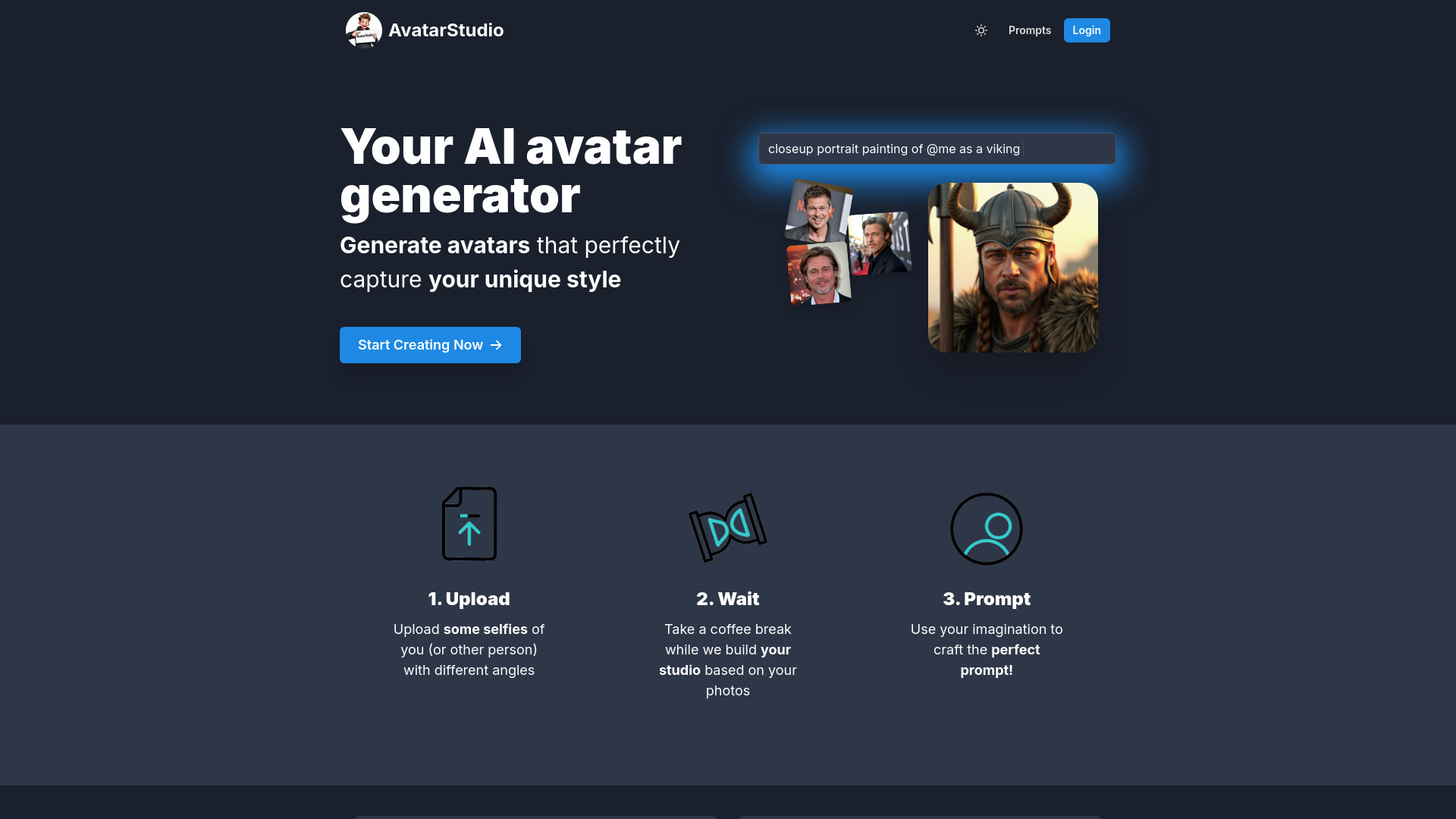 Generate Custom AI avatar网页截图,Generate Custom AI avatar网页快照
