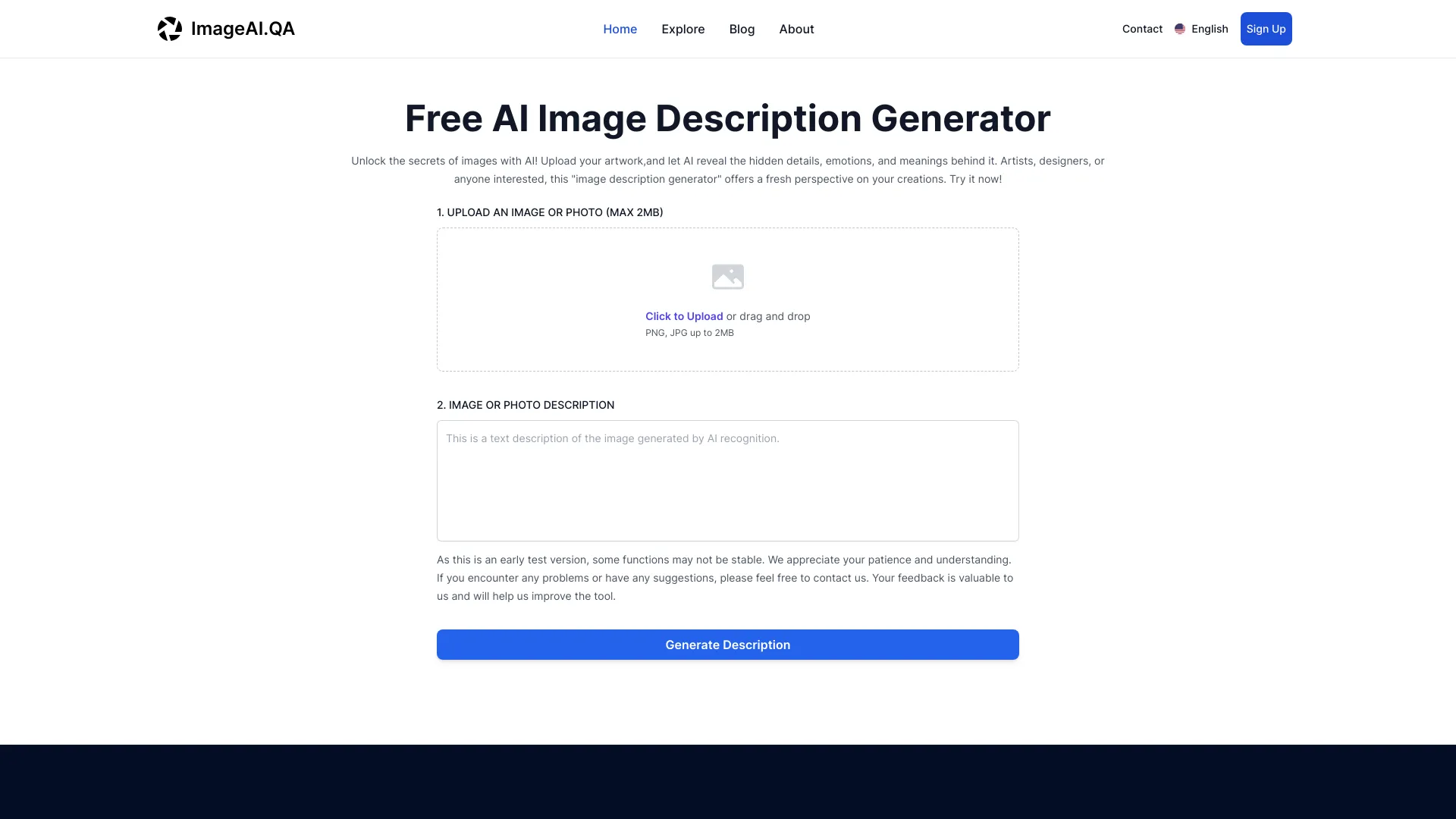 ImageAI.QA网页截图,ImageAI.QA网页快照