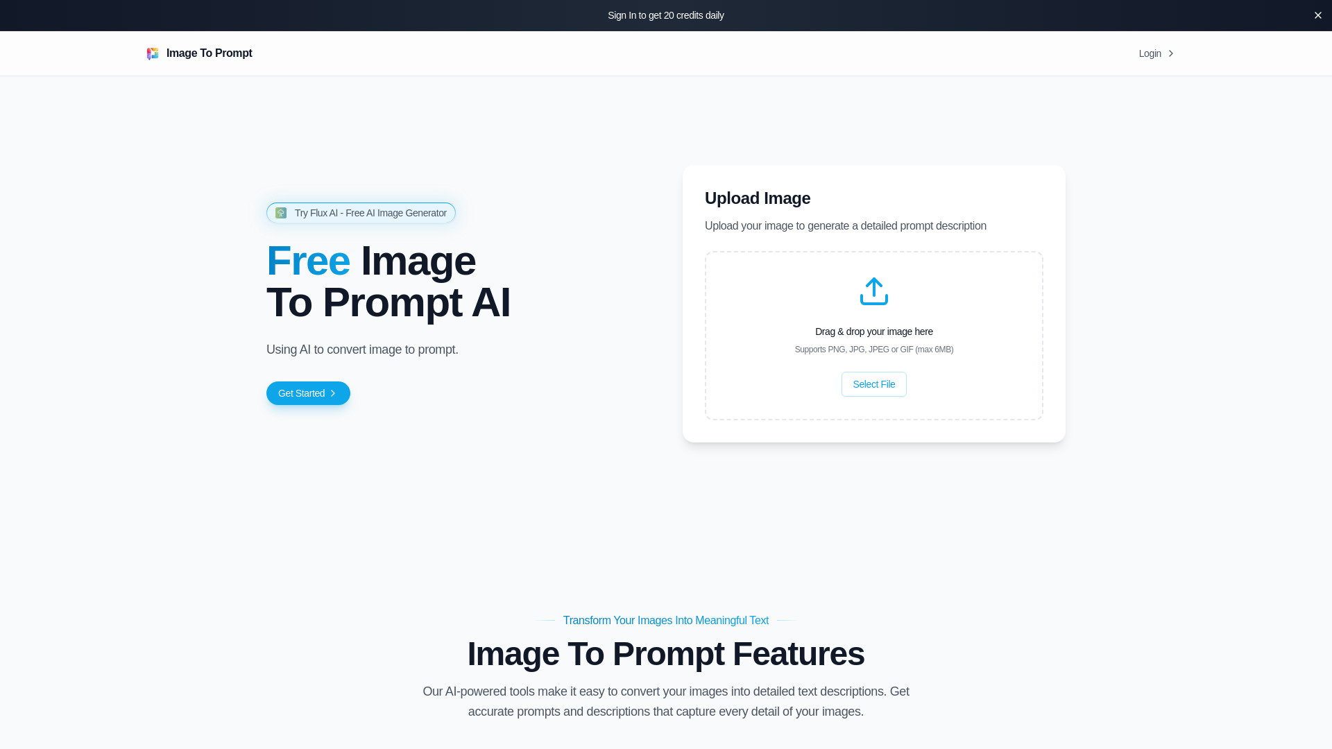 Image to Prompt AI – Free Unlimited Online Tool网页截图,Image to Prompt AI – Free Unlimited Online Tool网页快照