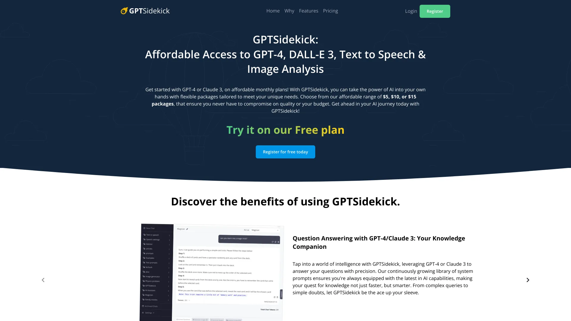 GPTSidekick网页截图,GPTSidekick网页快照
