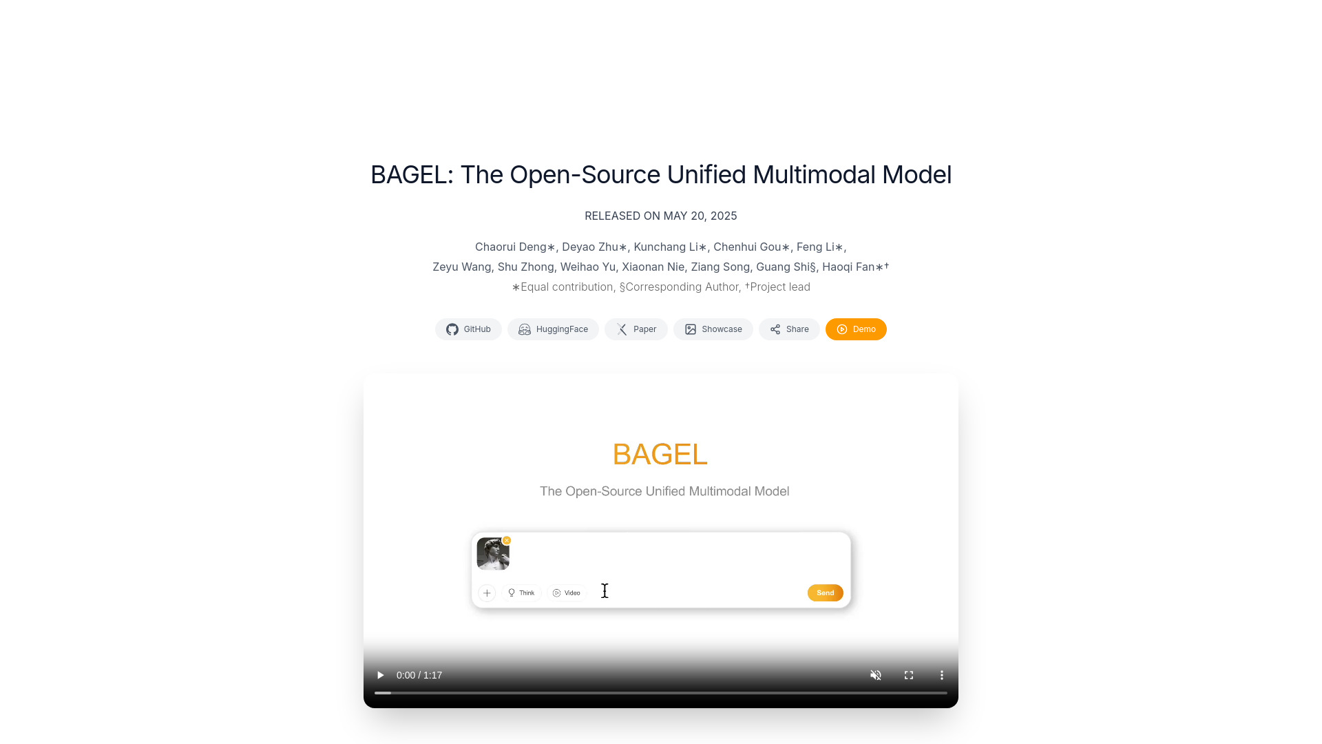 Bagel网页截图,Bagel网页快照